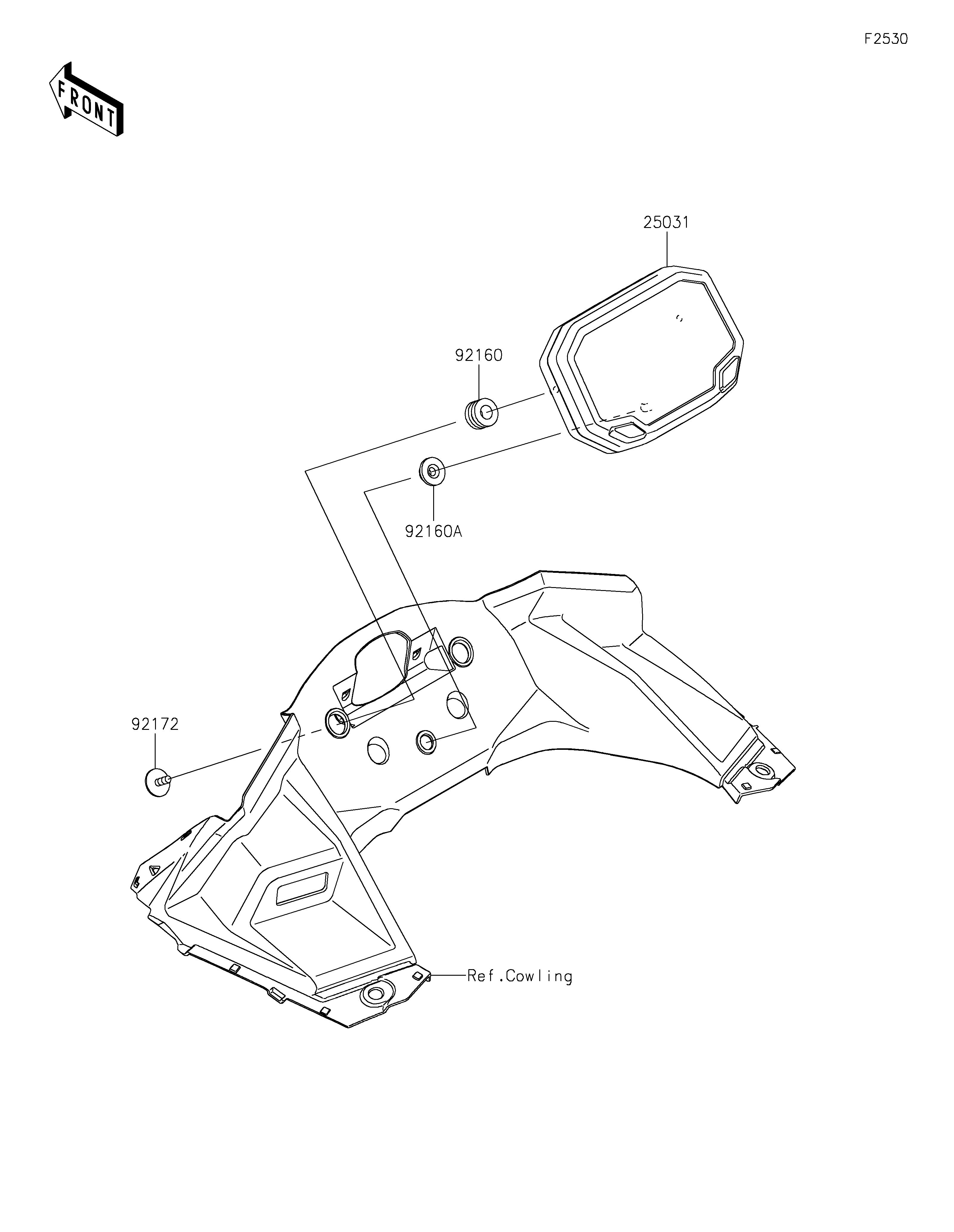 COMPTEURS POUR NINJA 500 SE EX500JRFAN VERT 2024