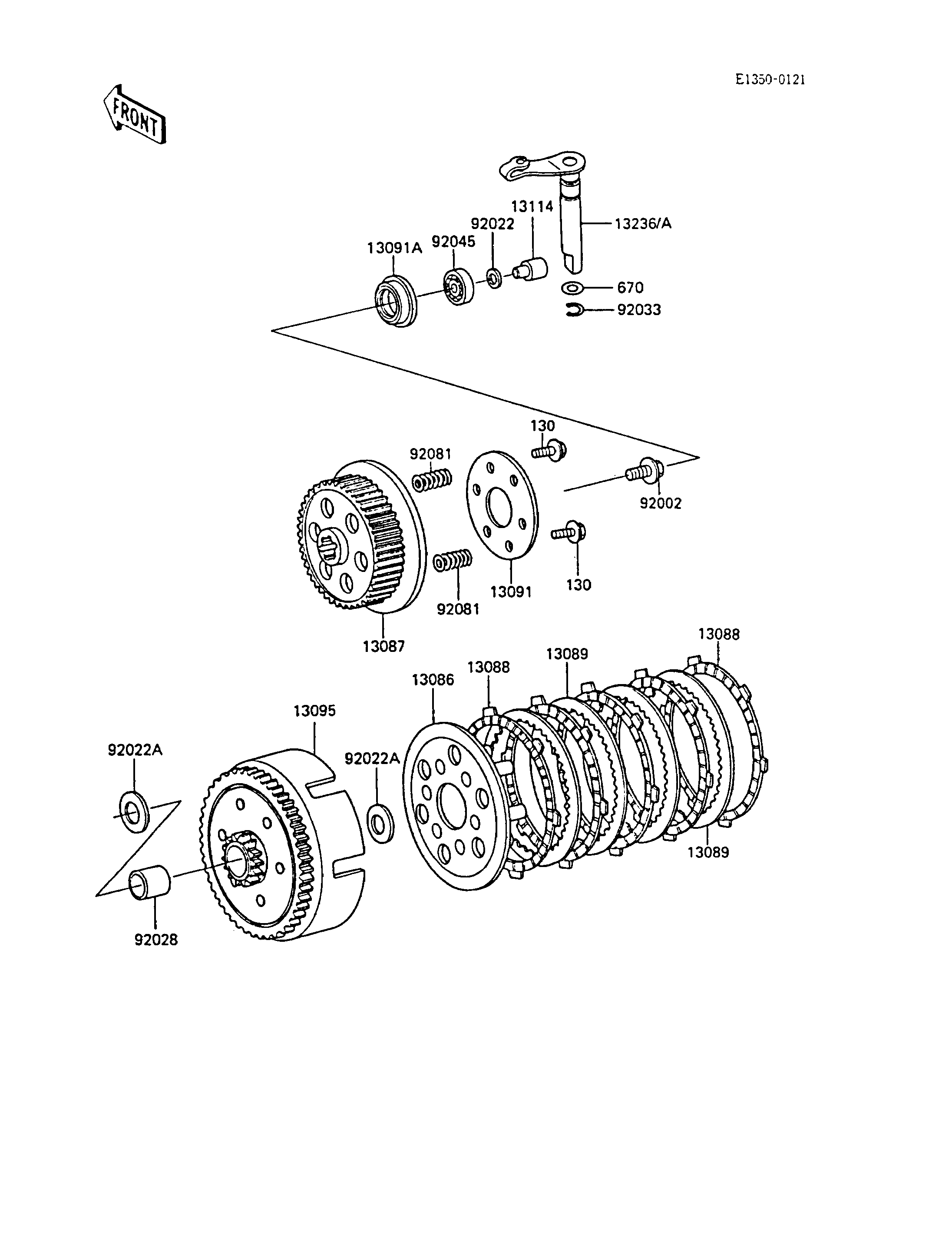 EMBRAYAGE POUR KX60 KX60 B1 VERT 1985