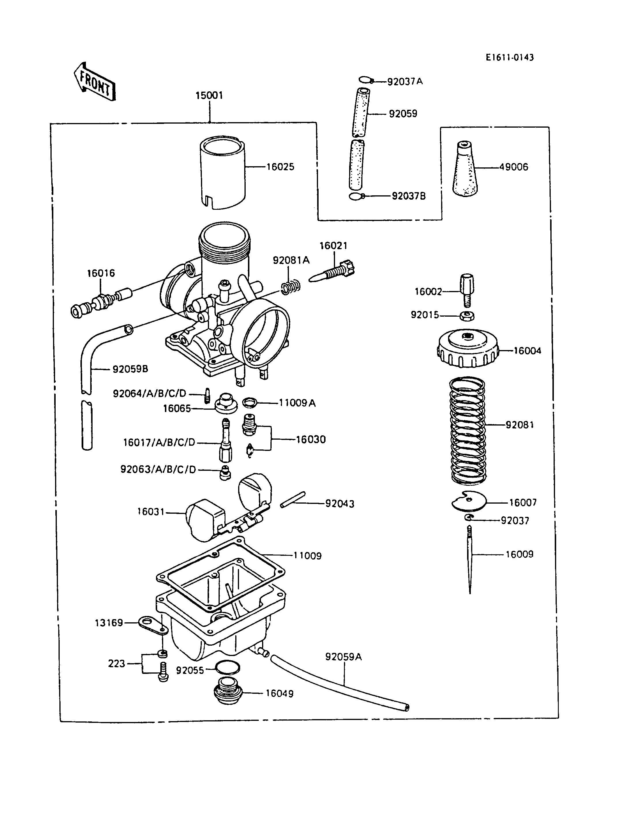 CARBURATEUR POUR KX60 KX60 B1 VERT 1985