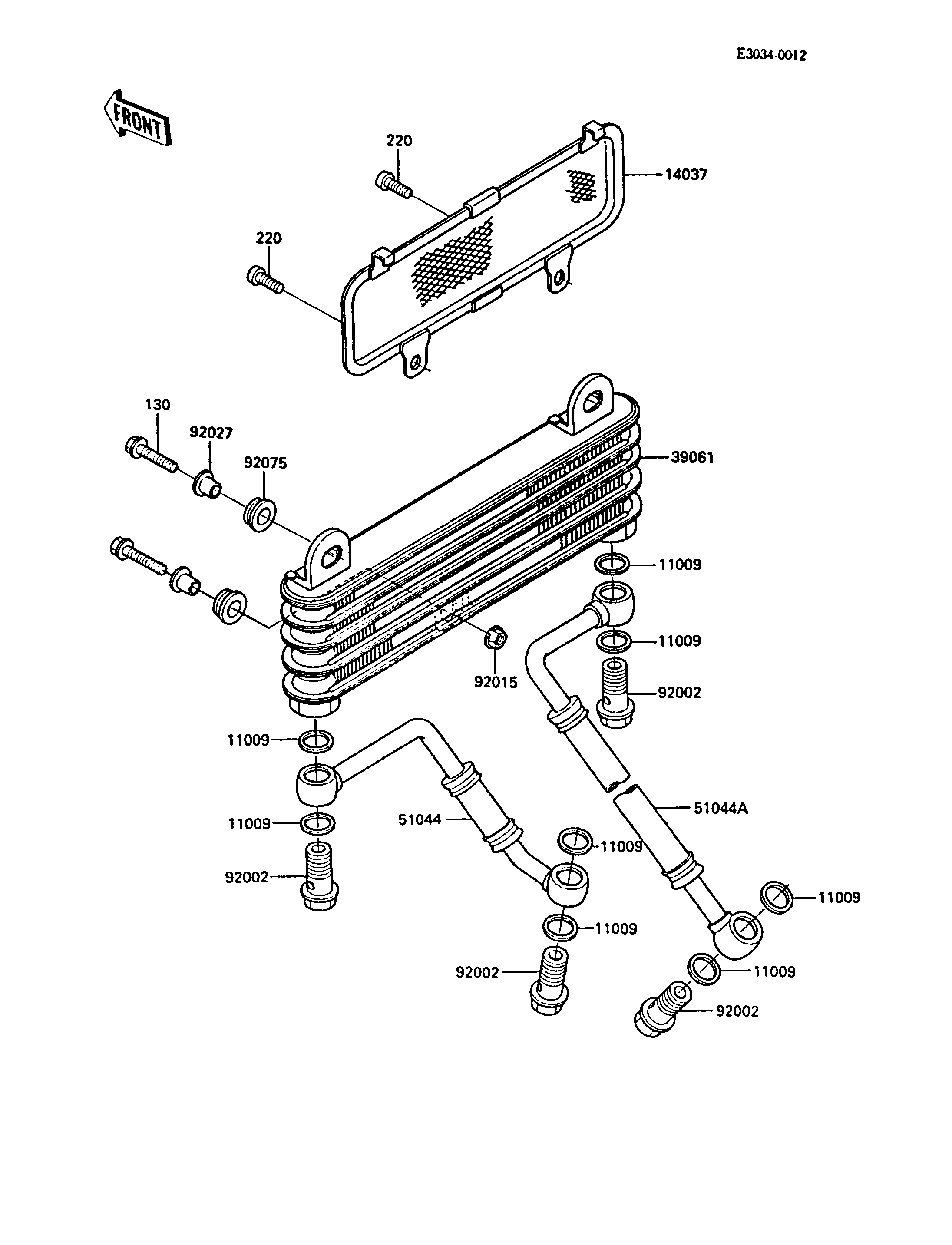 RADIATEUR DHUILE POUR GPZ900R ZX900 A6 NOIR 1989 EUROPE