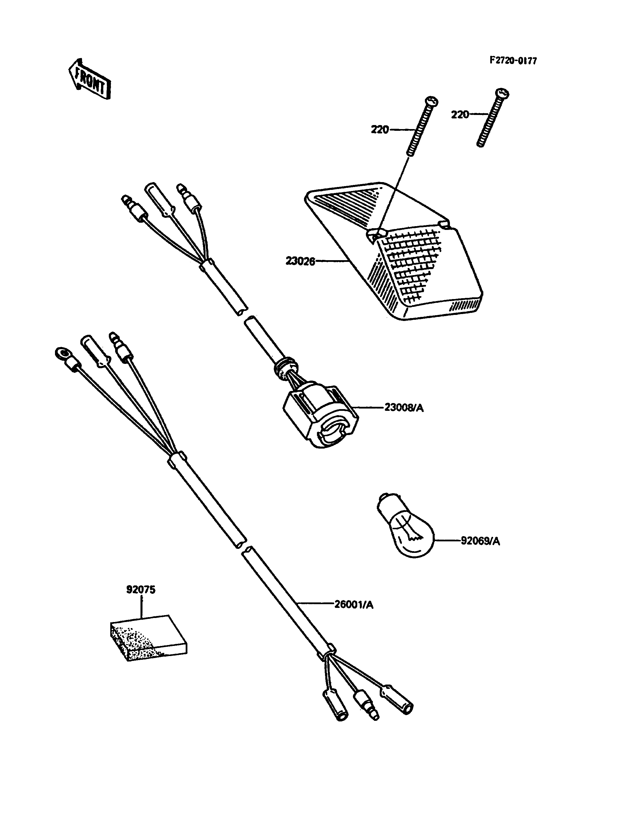 FEUX ARRIERES POUR KDX200 KDX200 C1 VERT 1986