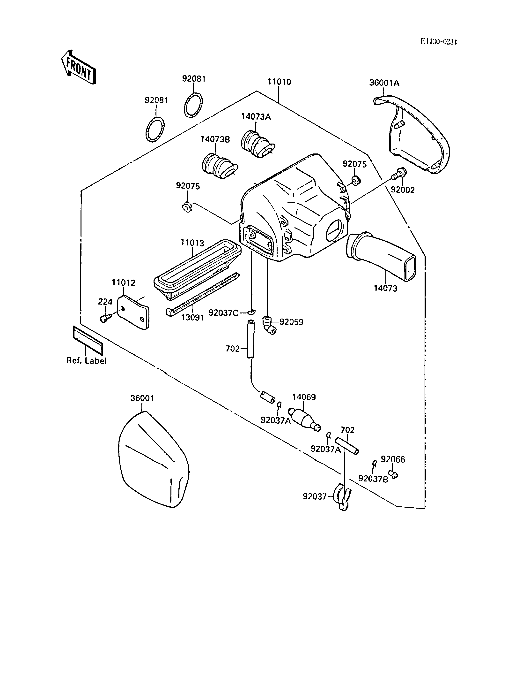 FILTRE A AIR POUR ZL1000 ZL1000 A1 NOIR 1987 EUROPE