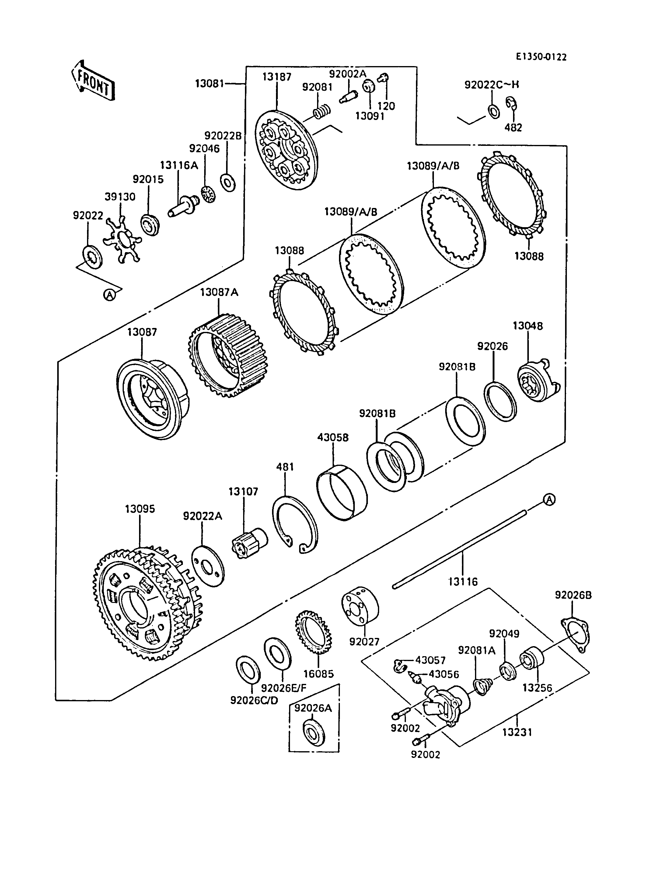 EMBRAYAGE POUR ZL1000 ZL1000 A1 NOIR 1987 EUROPE