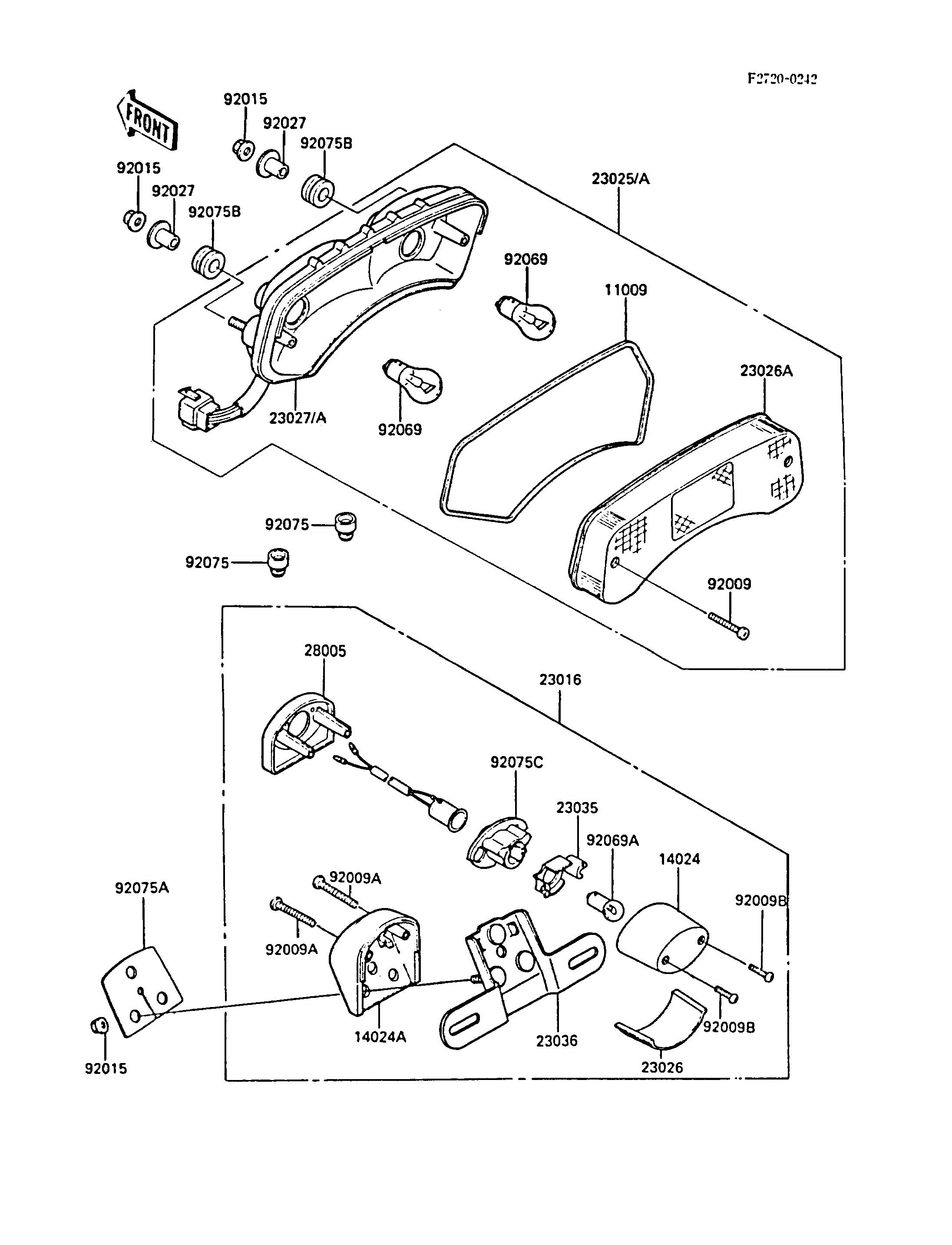 FEUX ARRIERES POUR ZL1000 ZL1000 A1 NOIR 1987 EUROPE