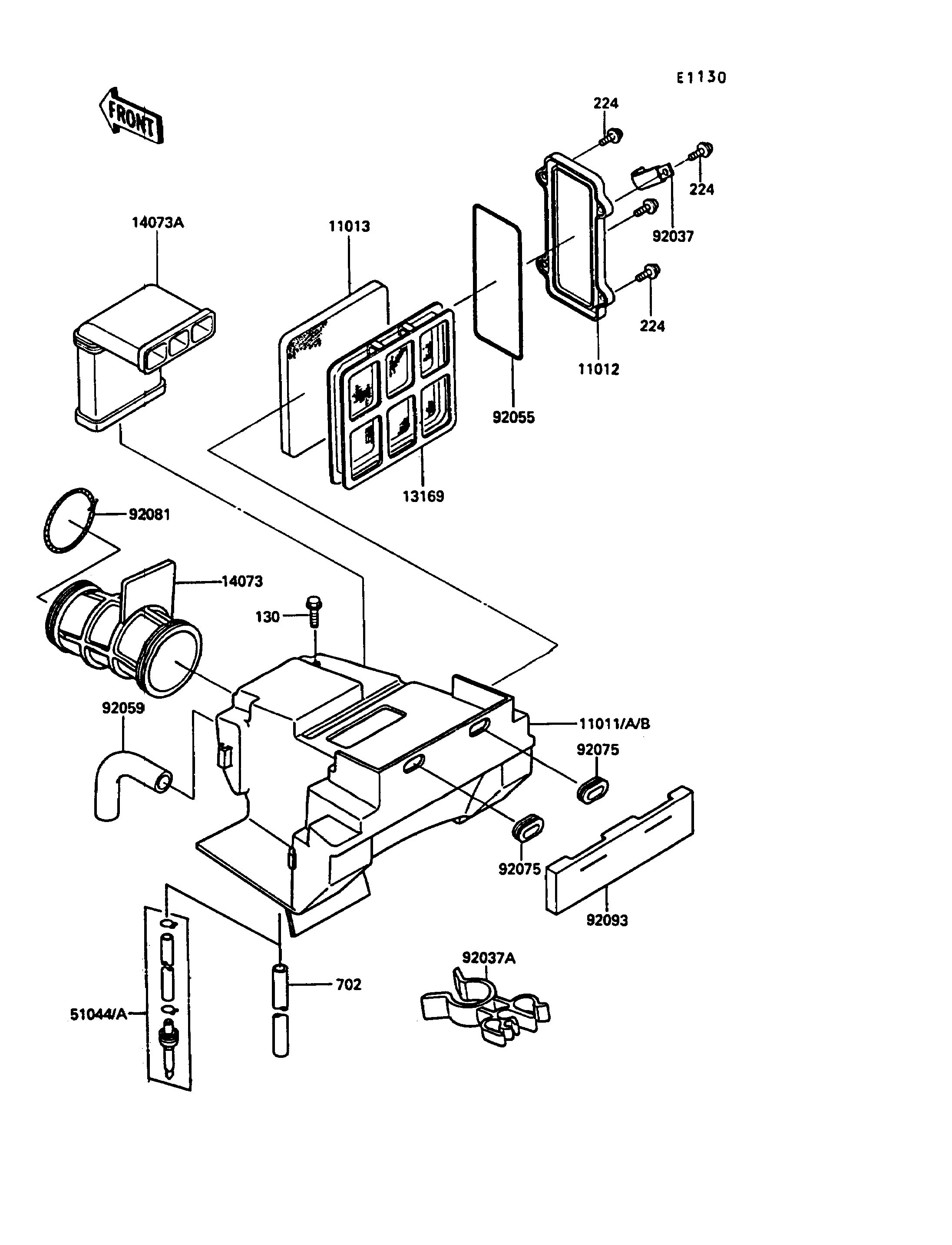 FILTRE A AIR POUR KLR250 KL250 D4 BLANC 1987 EUROPE