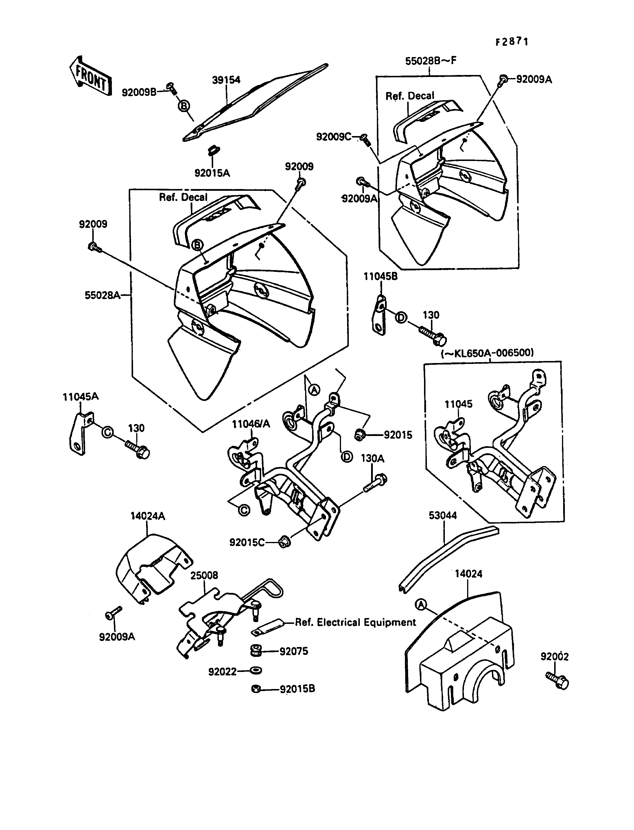 CARENAGE POUR KLR650 KL650 A3 BLEU 1989 EUROPE