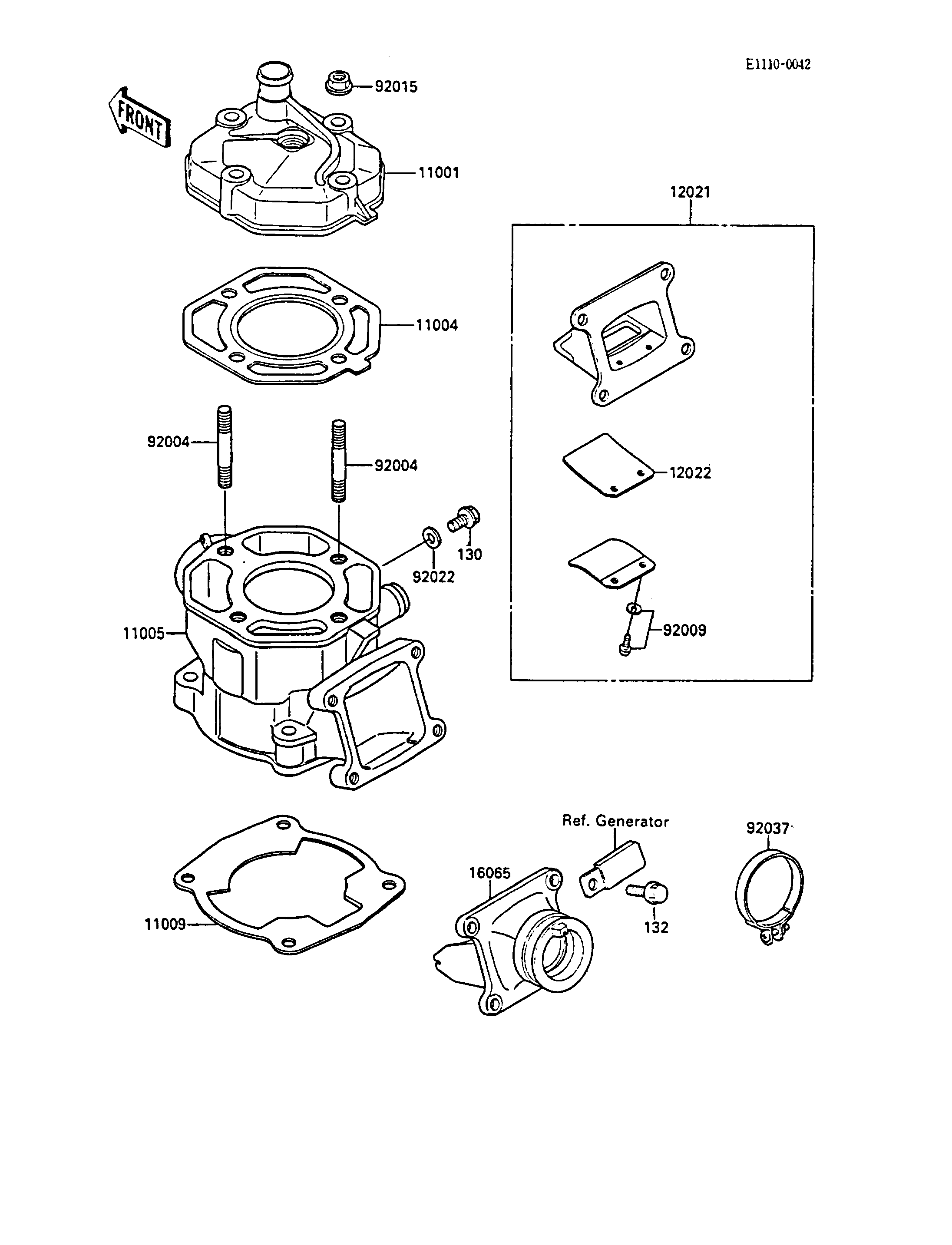 CULASSECYLINDRE POUR KX80 KX80 L1 VERT 1988