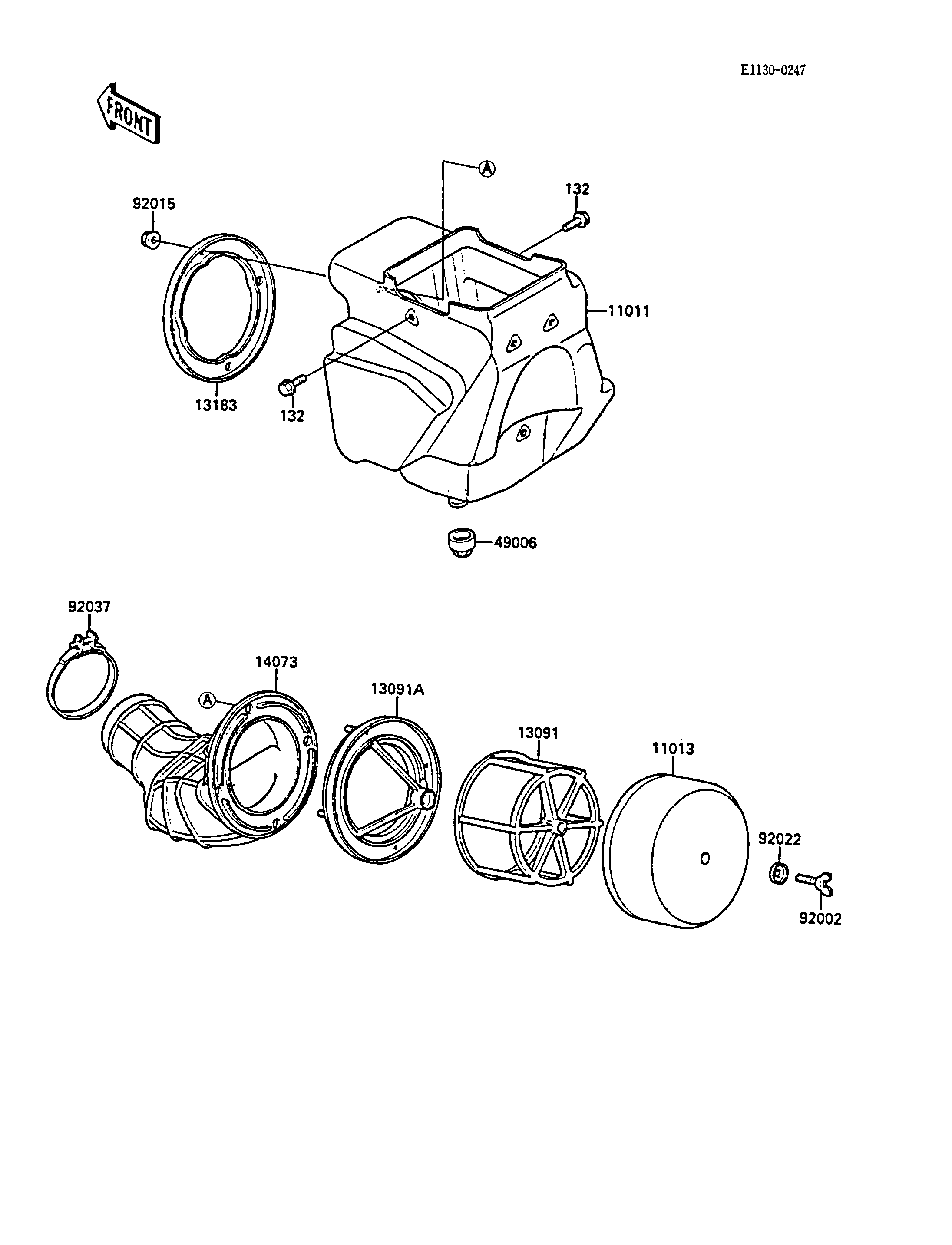 FILTRE A AIR POUR KX80 KX80 L1 VERT 1988