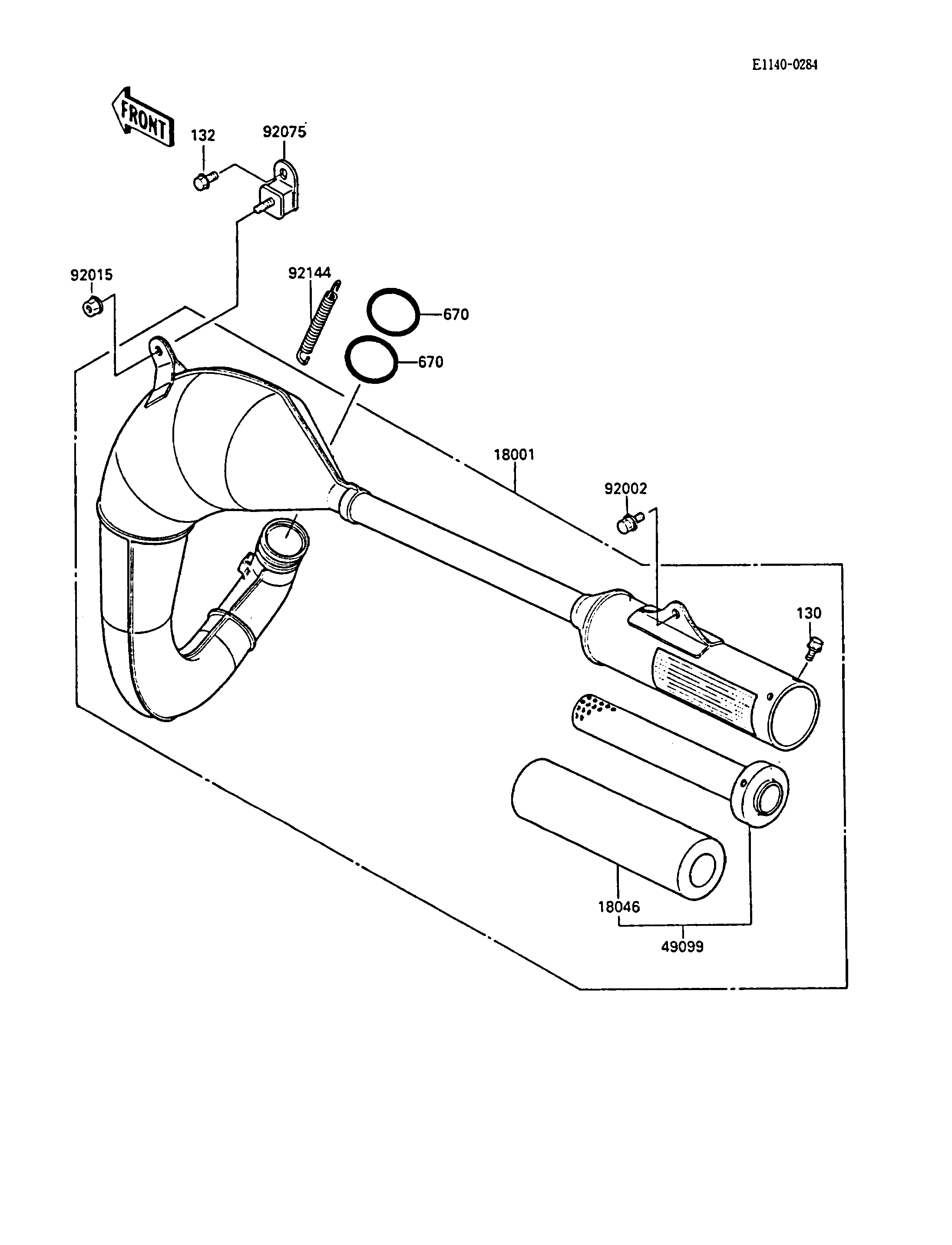 ECHAPPEMENT POUR KX80 KX80 L1 VERT 1988