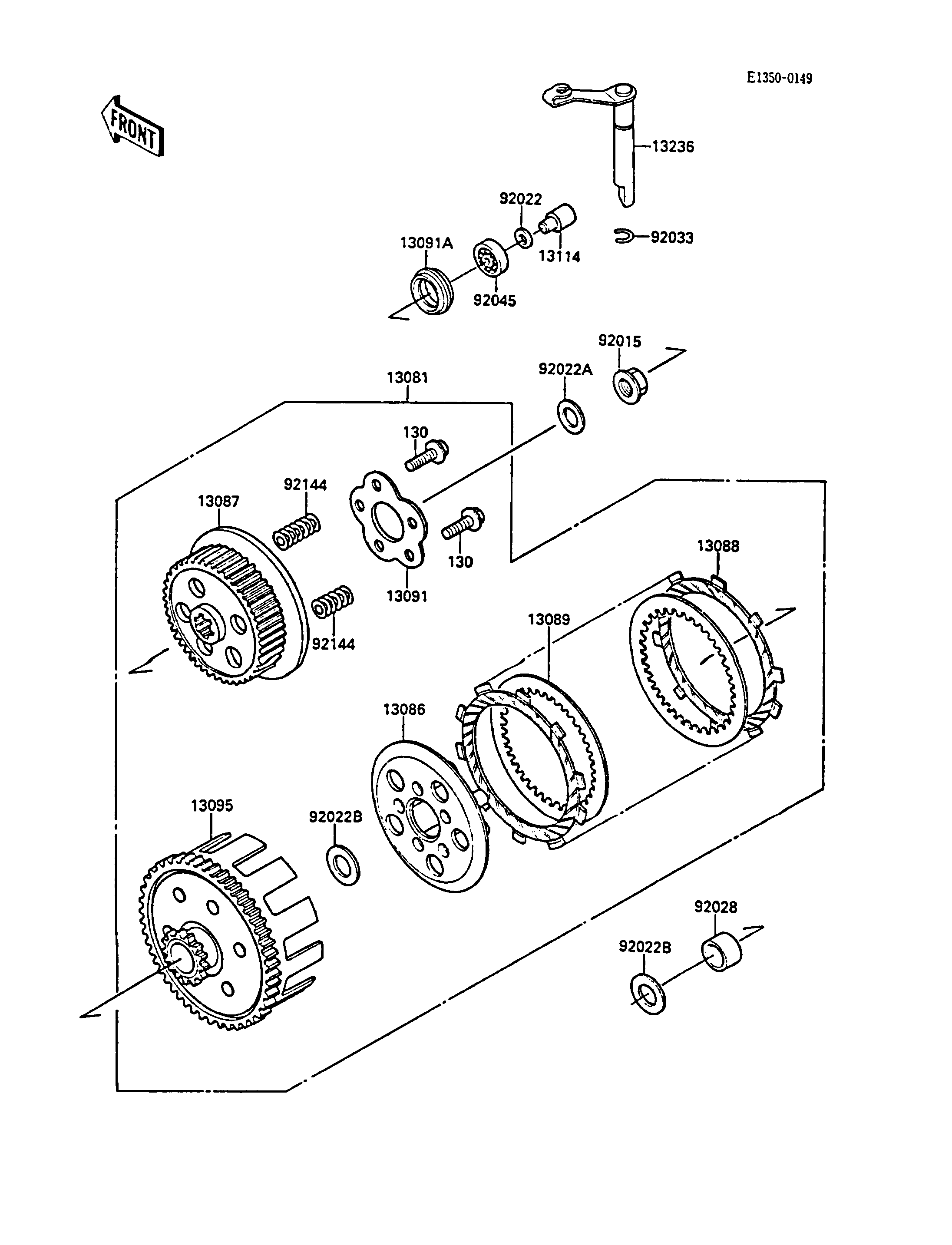 EMBRAYAGE POUR KX80 KX80 L1 VERT 1988