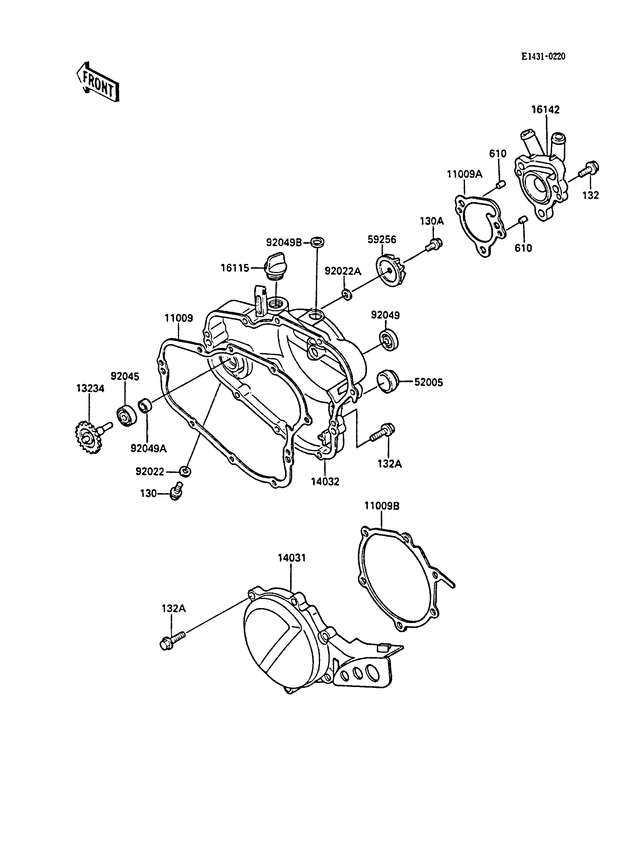 COUVERCLES MOTEUR POUR KX80 KX80 L1 VERT 1988