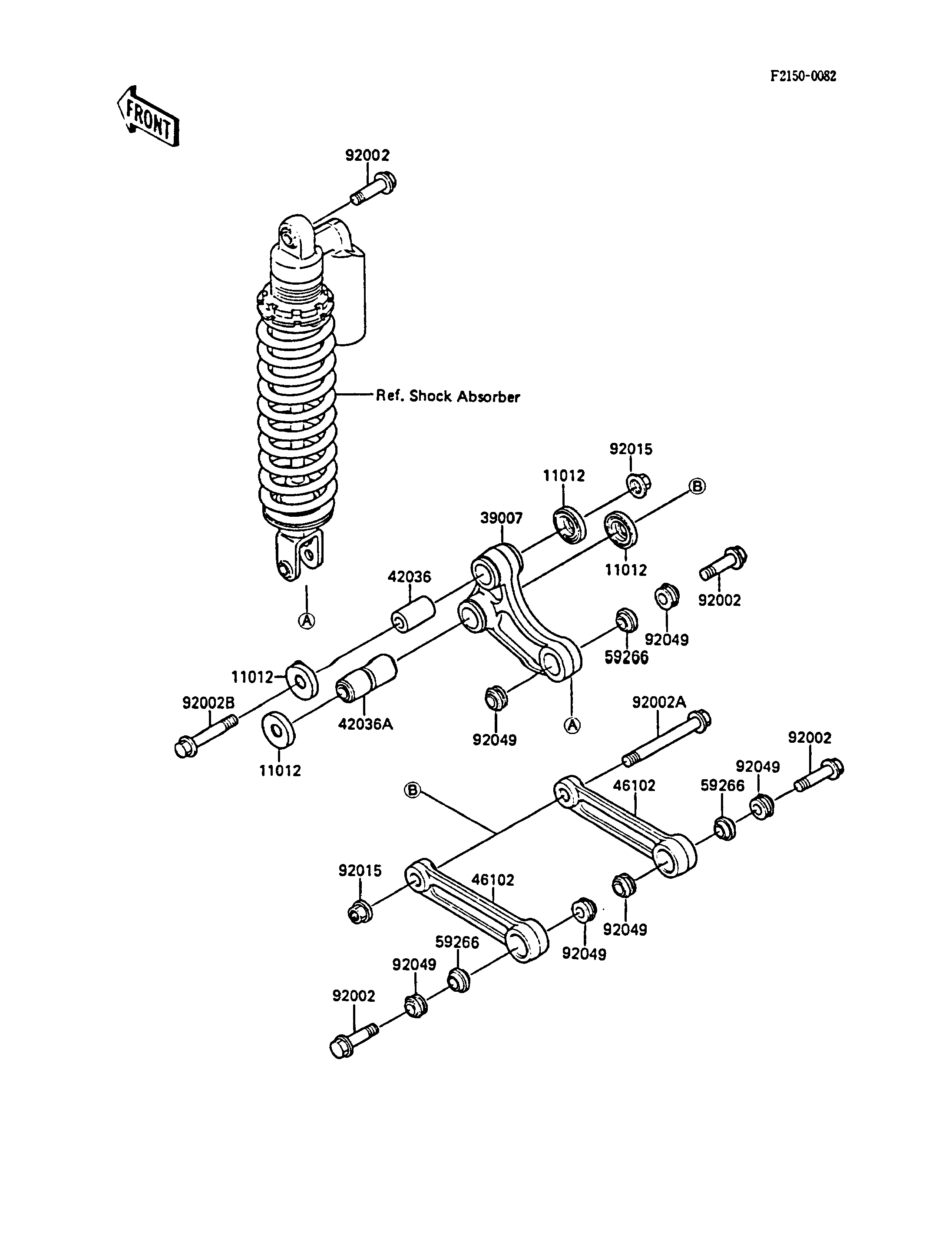 SUSPENSION POUR KX80 KX80 L1 VERT 1988