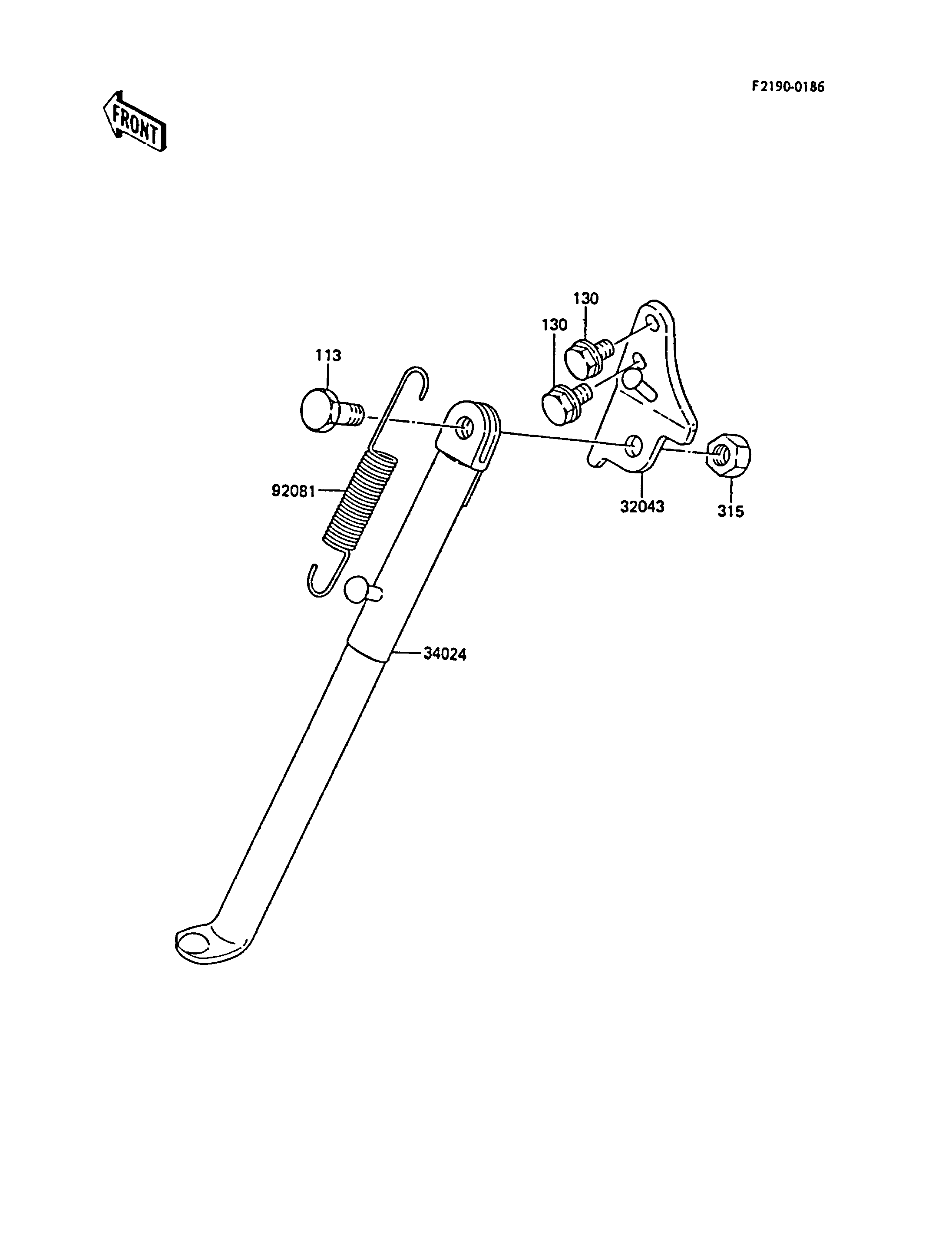 BEQUILLES POUR KX80 KX80 L1 VERT 1988