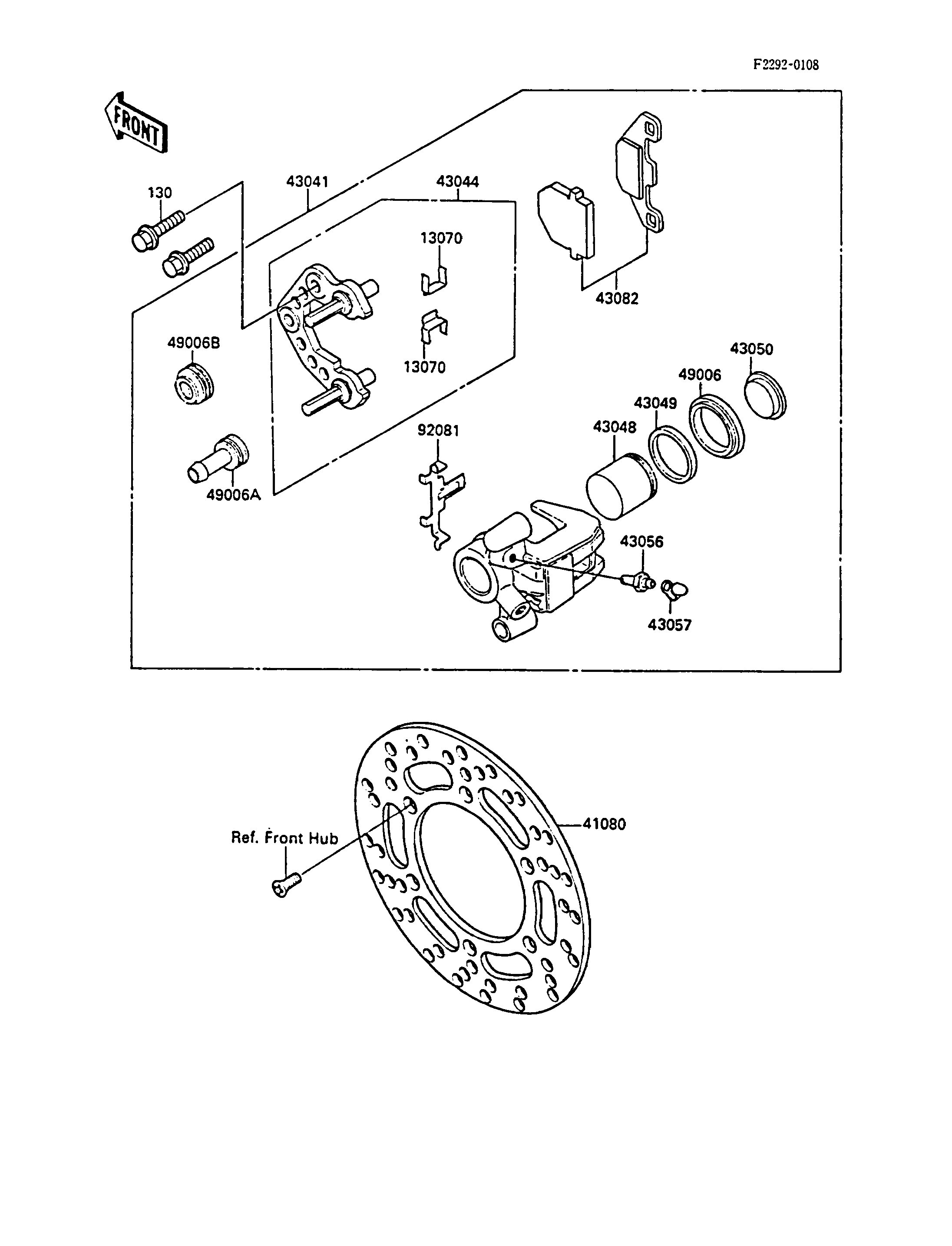 FREIN AVANT POUR KX80 KX80 N1 VERT 1988