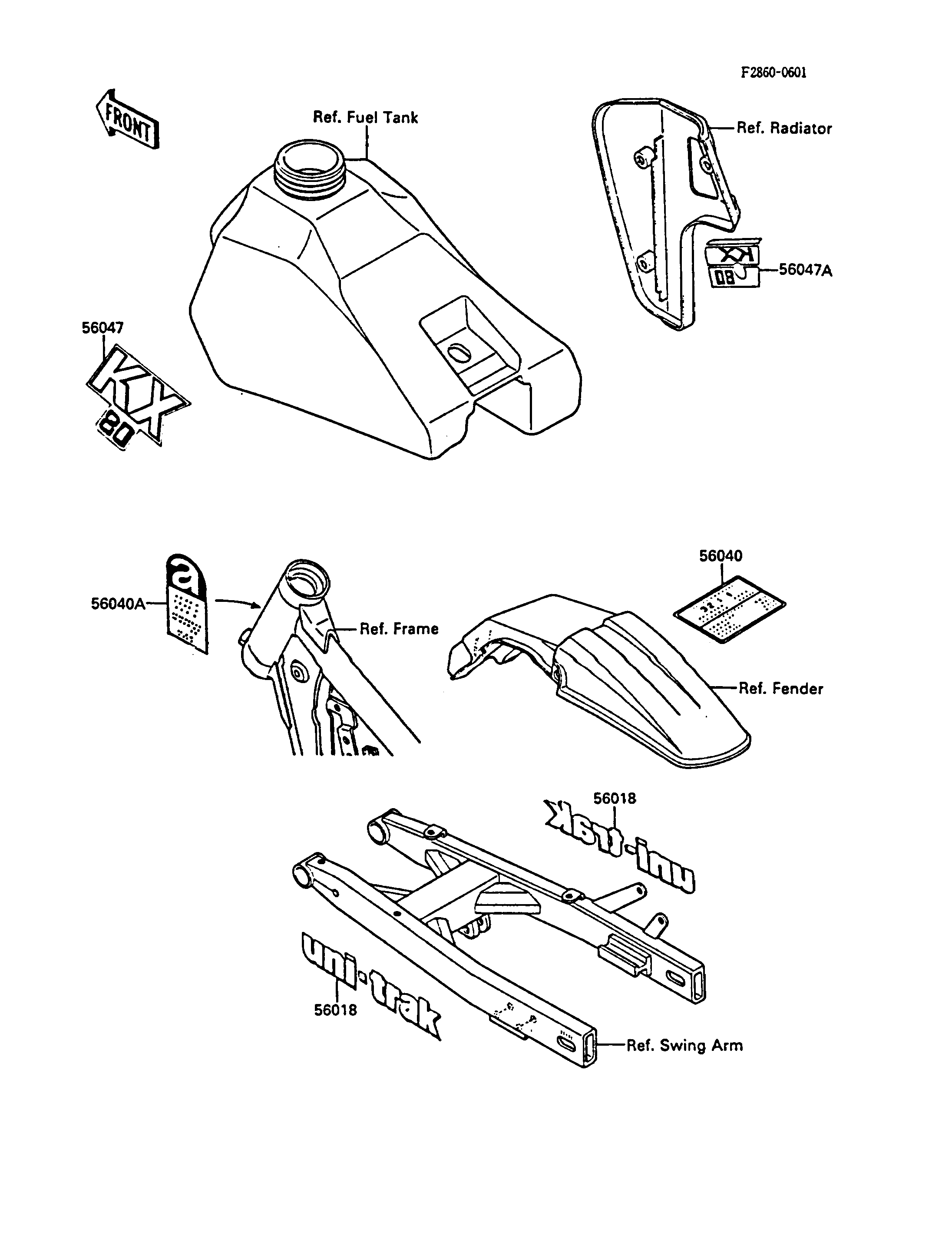 LABEL POUR KX80 KX80 L1 VERT 1988