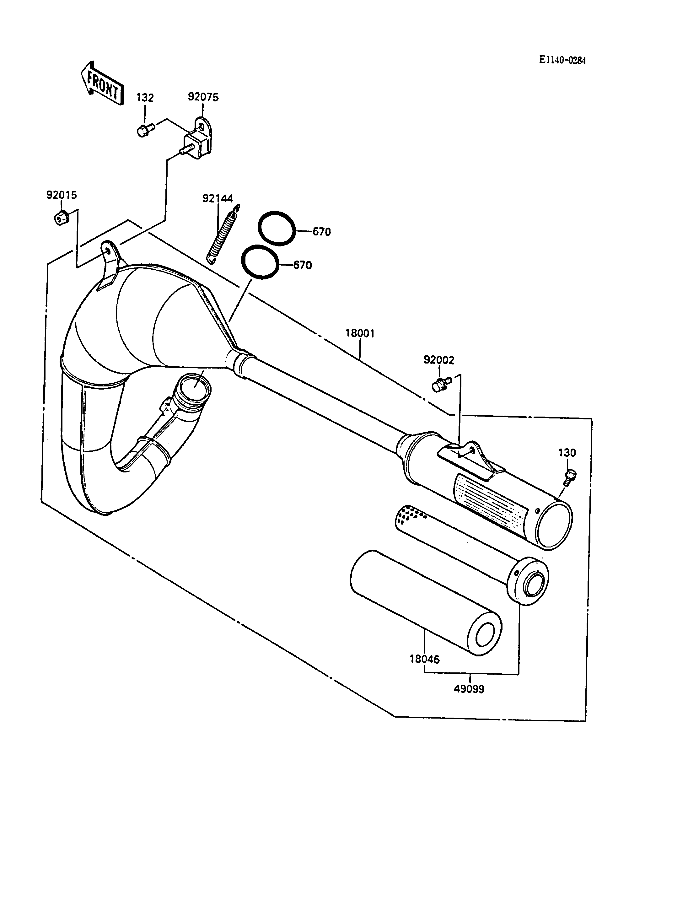 ECHAPPEMENT POUR KX80 KX80 M1 VERT 1988