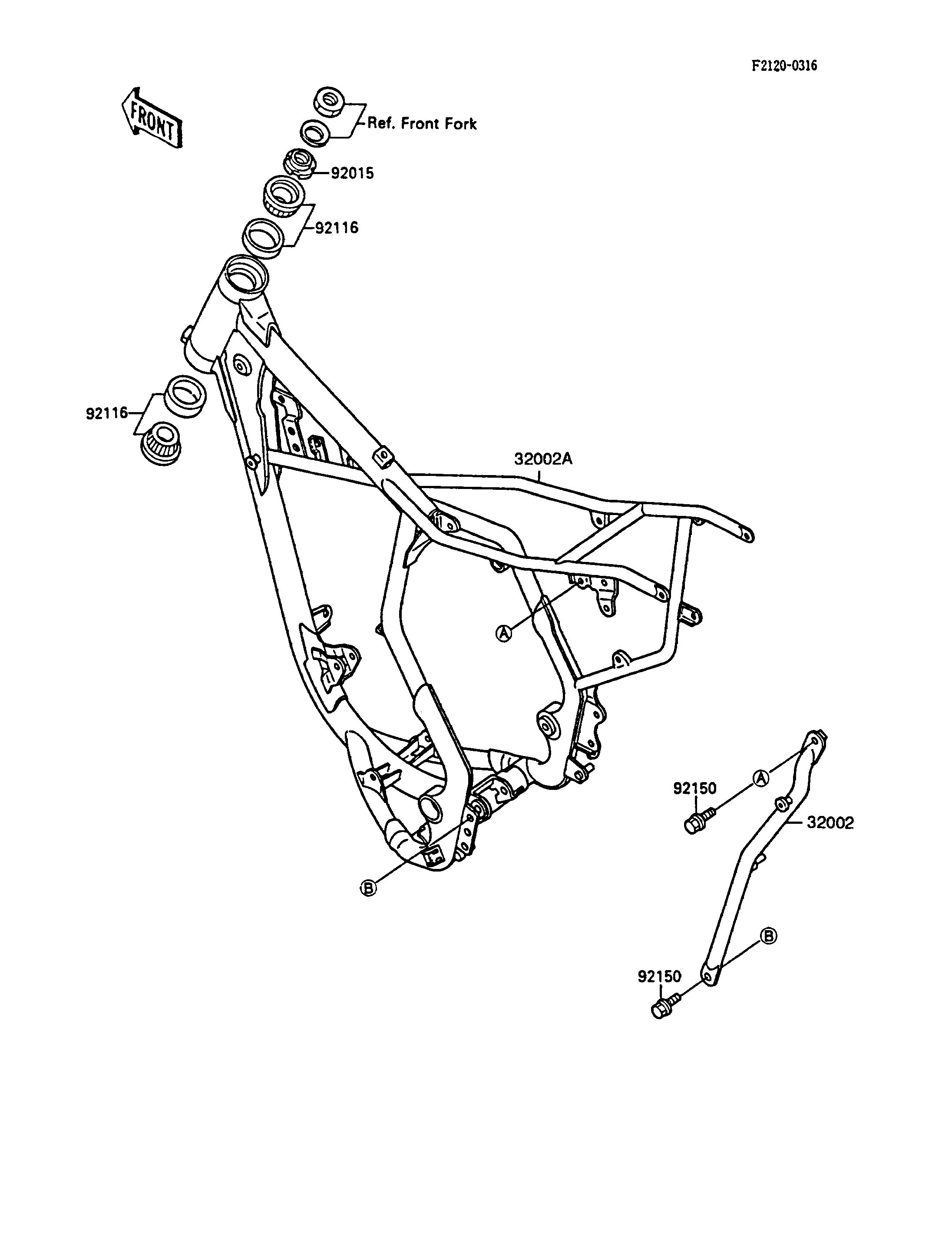 CHASSIS POUR KX80 KX80 N1 VERT 1988