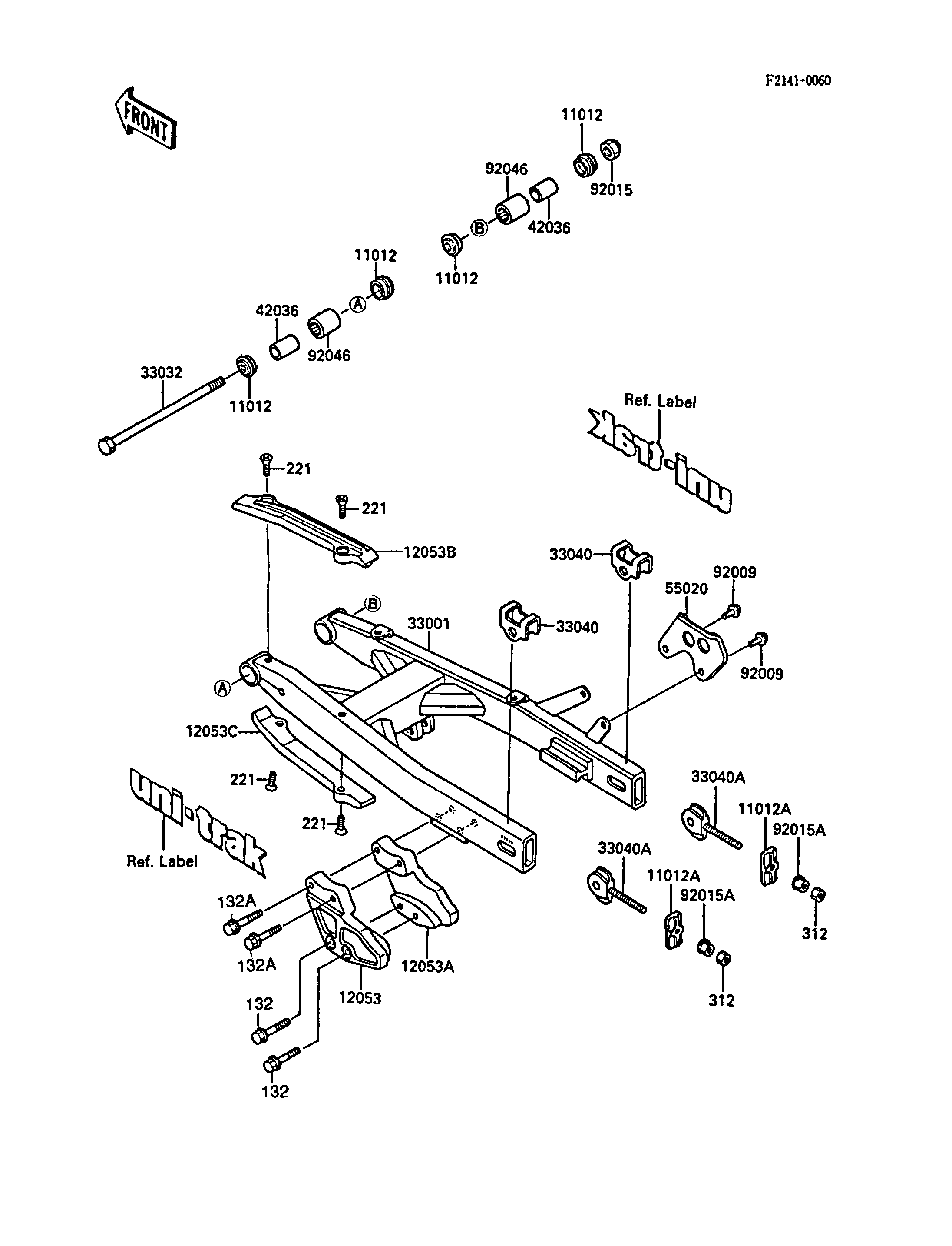 BRAS OSCILLANT POUR KX80 KX80 P1 VERT 1988