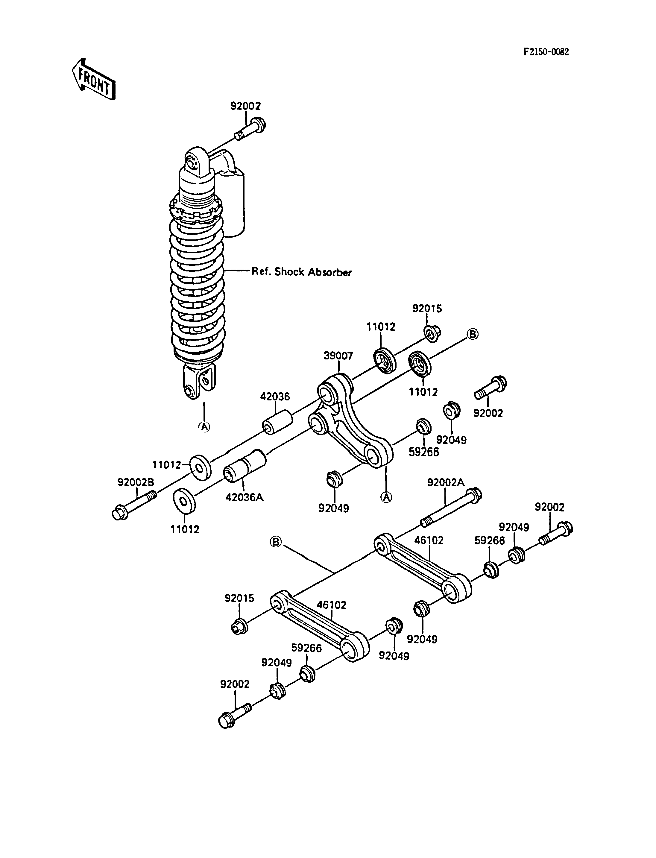 SUSPENSION POUR KX80 KX80 N1 VERT 1988