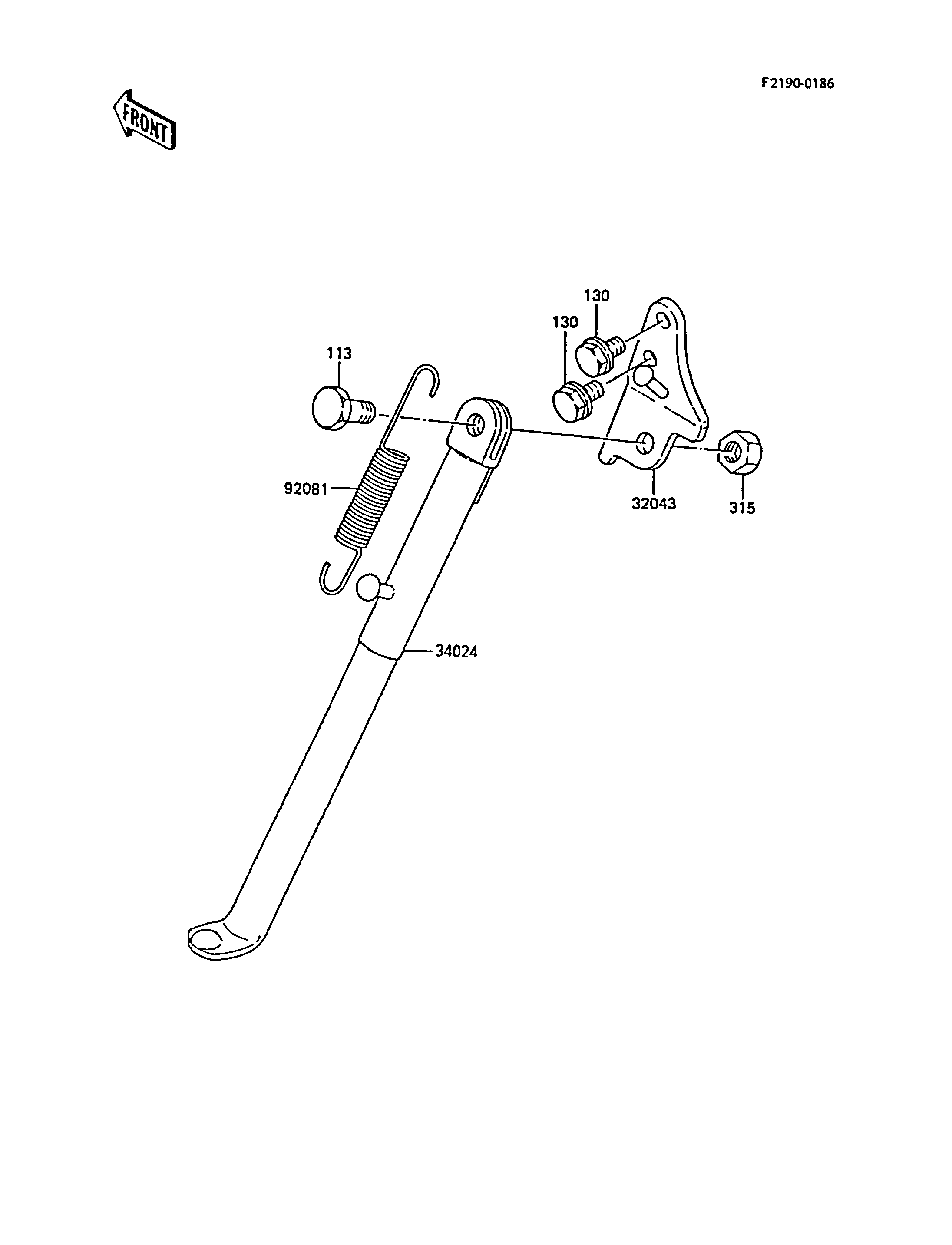 BEQUILLES POUR KX80 KX80 P1 VERT 1988