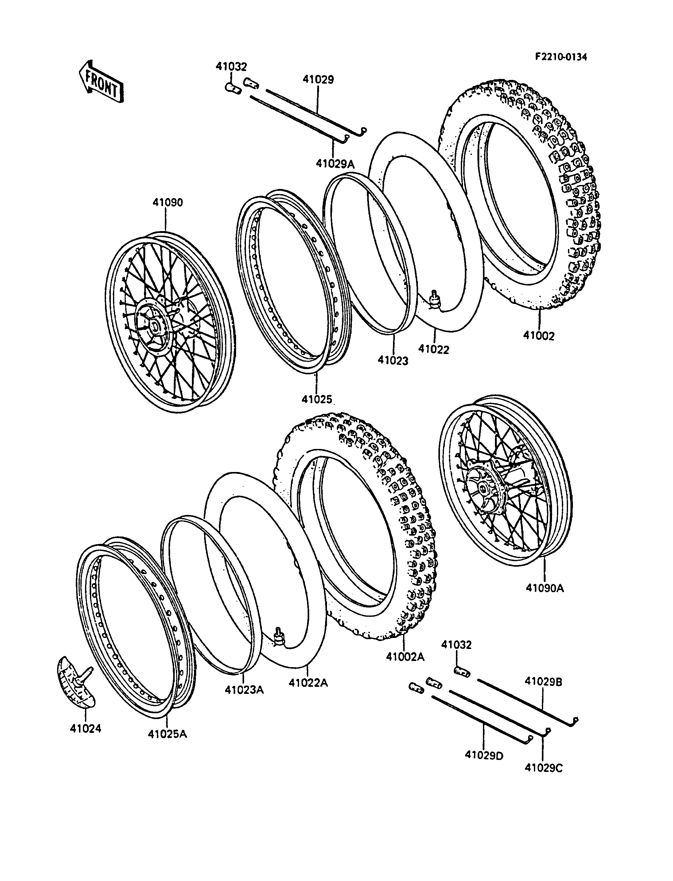 PNEUS POUR KX80 KX80 N1 VERT 1988