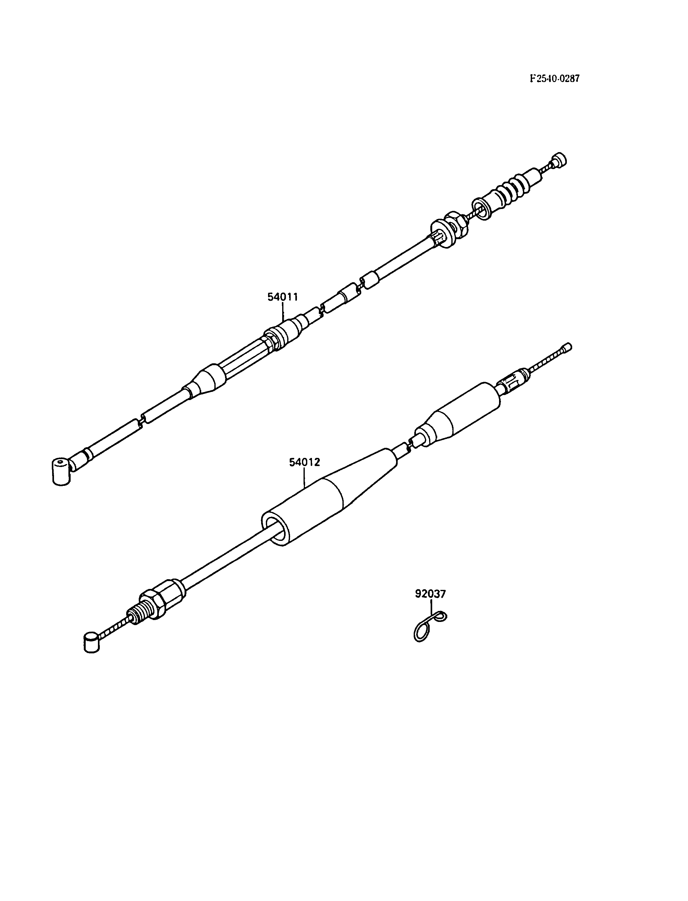 CABLES POUR KX125 KX125 F1 VERT 1988