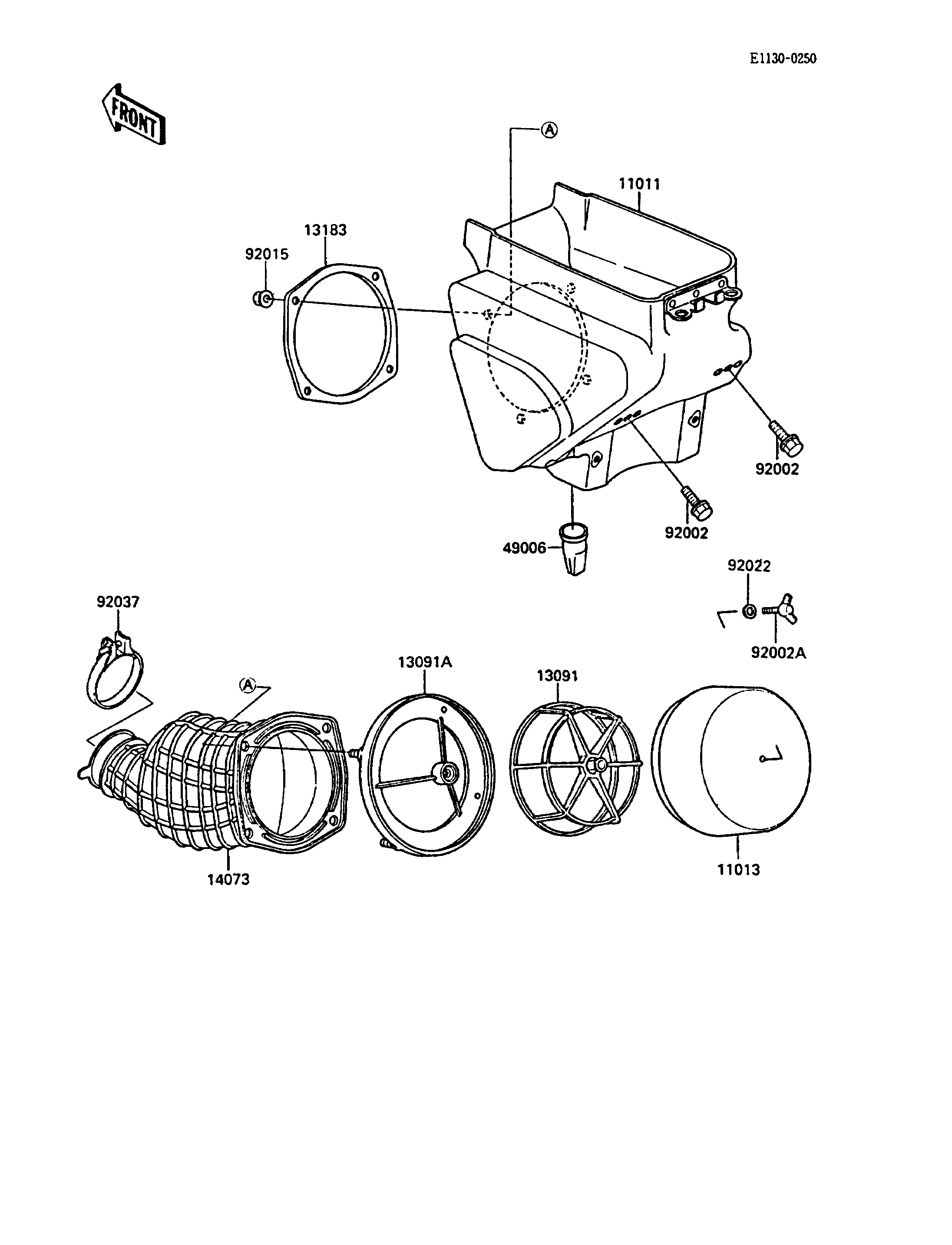 FILTRE A AIR POUR KX500 KX500 D1 VERT 1988