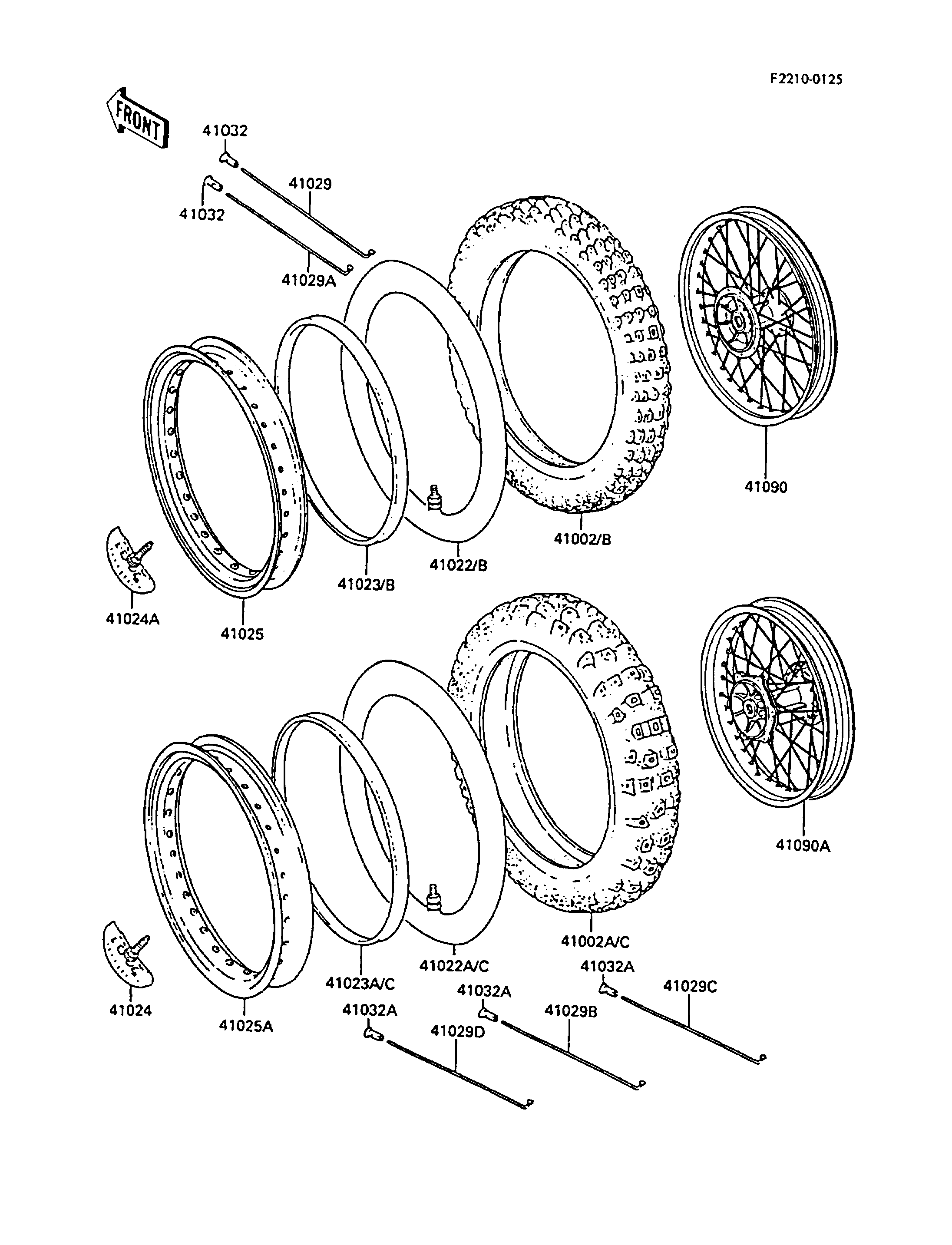 PNEUS POUR KX500 KX500 D1 VERT 1988