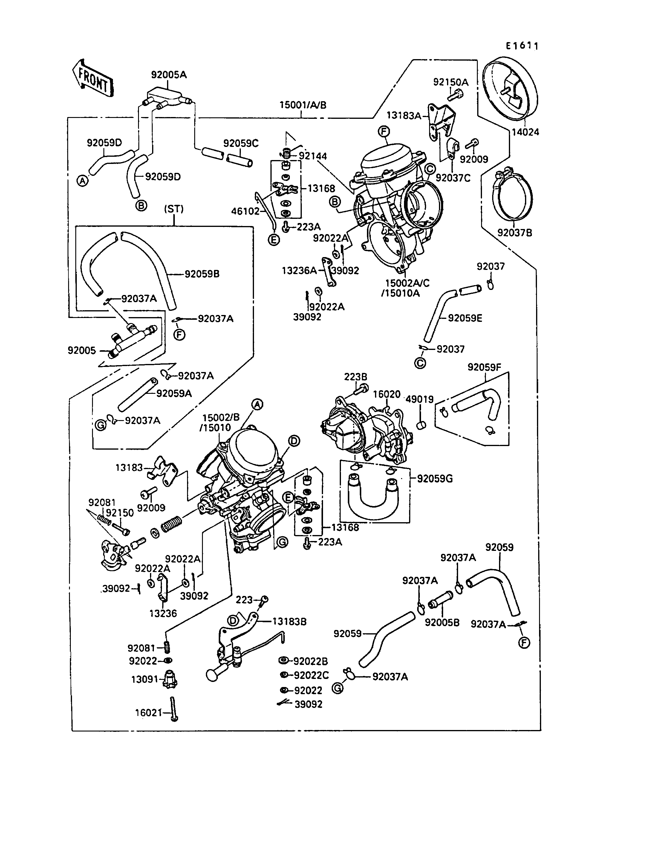 CARBURATEUR POUR VN 15SE VN1500 B5 BLEU 1991 EUROPE