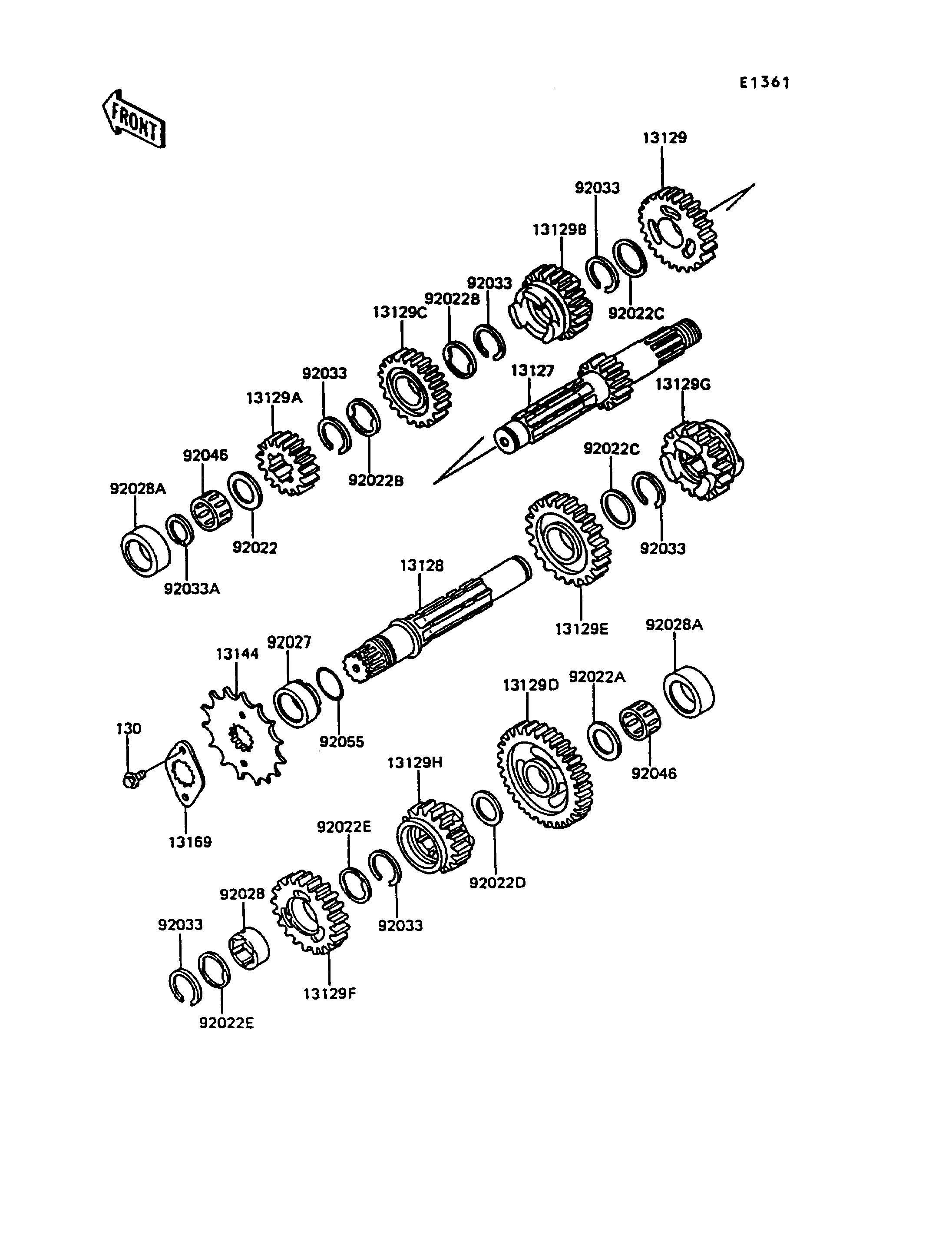 TRANSMISSION POUR KLR600 KL600 B4 NOIR 1988 EUROPE