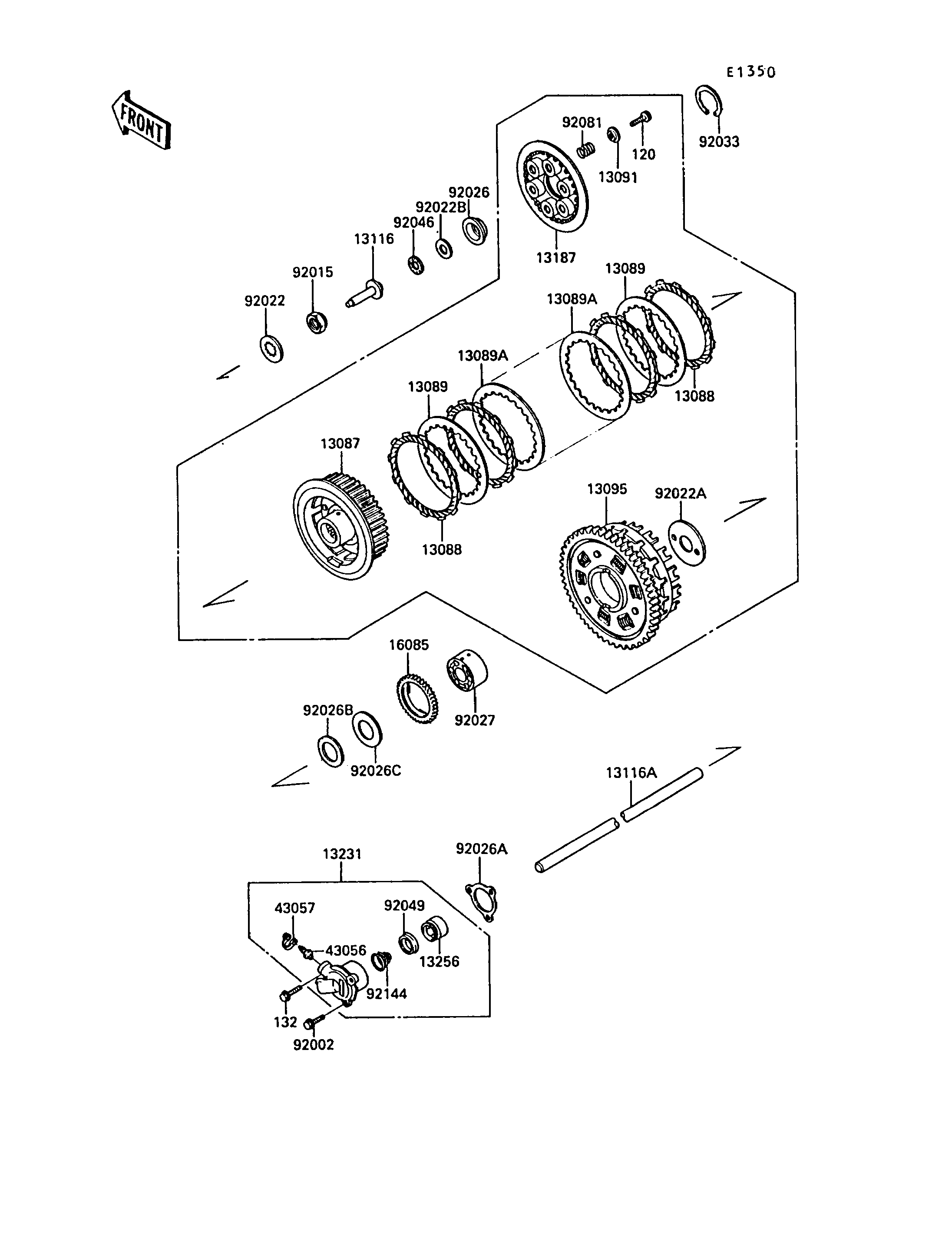 EMBRAYAGE POUR ZX 10 ZX1000 B1 NOIR 1988 EUROPE