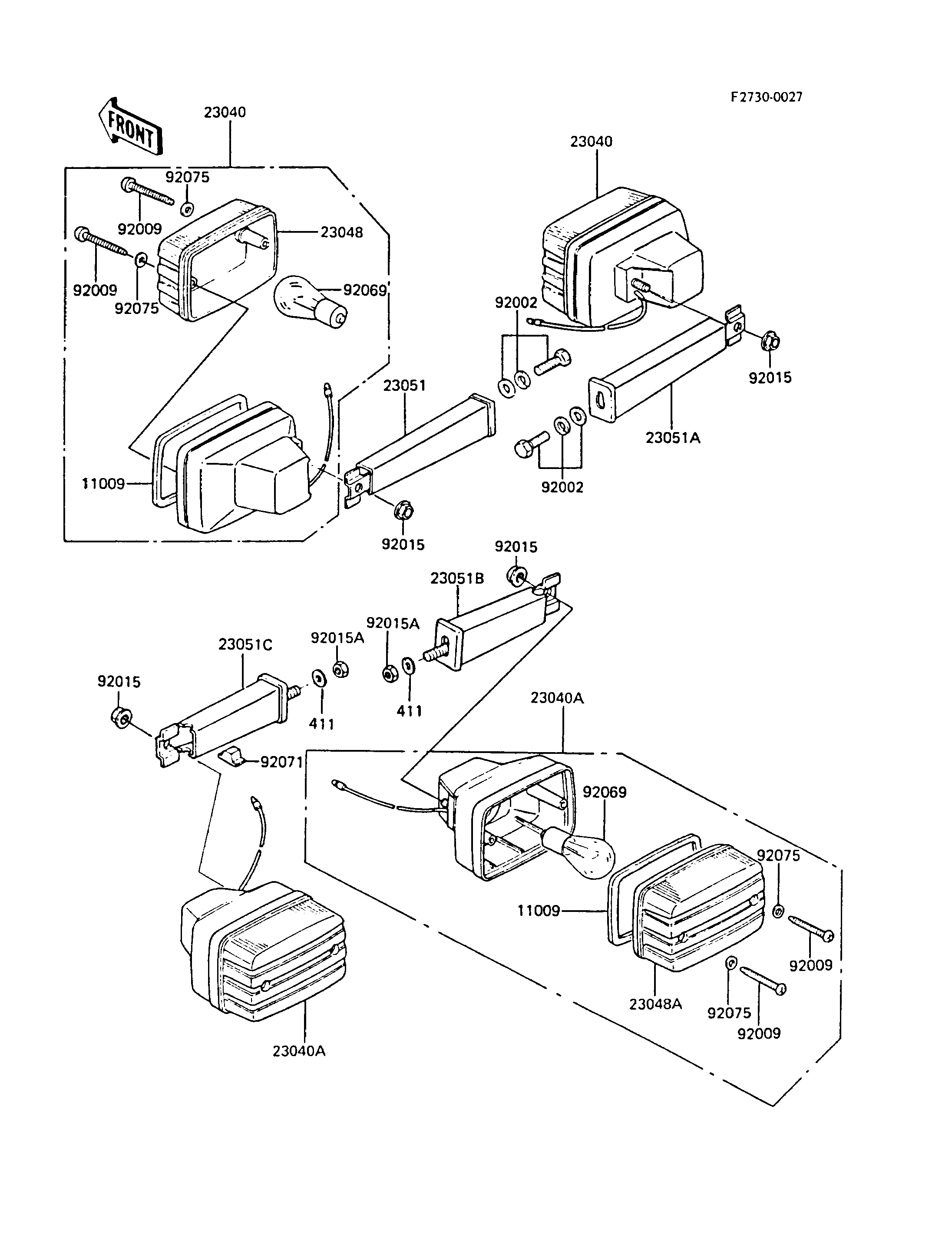 CLIGNOTANTS POUR AR50 AR50 C6 BLANC 1988 EUROPE