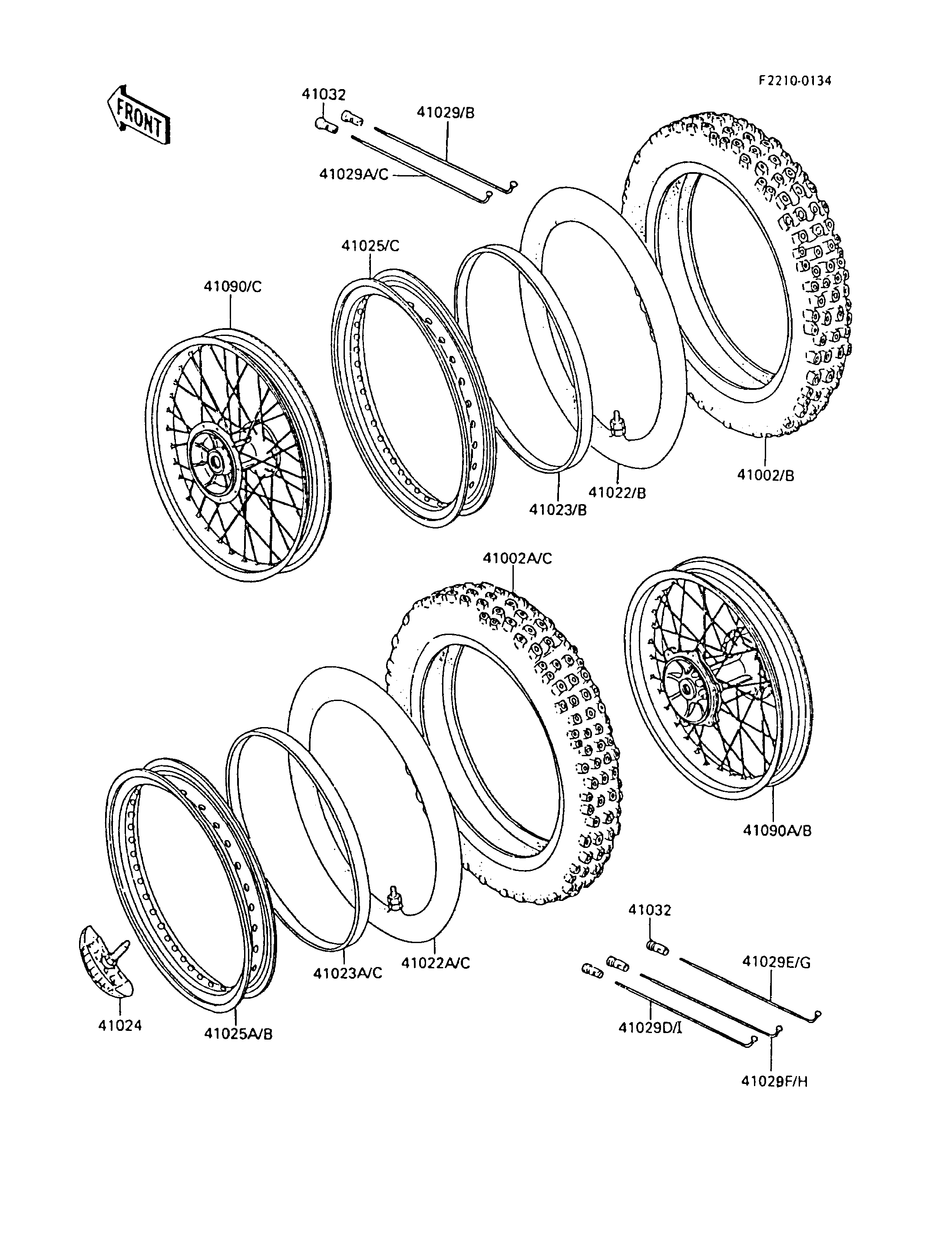 PNEUS POUR KX80 KX80 L2 VERT 1989