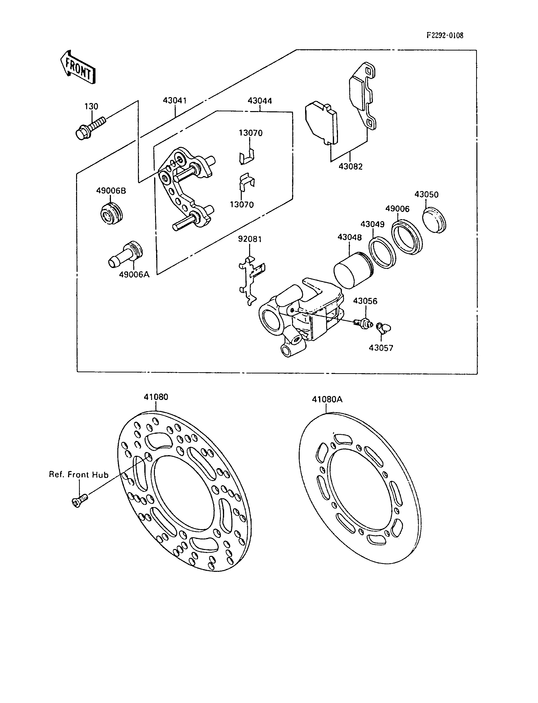 FREIN AVANT POUR KX80 KX80 L2 VERT 1989