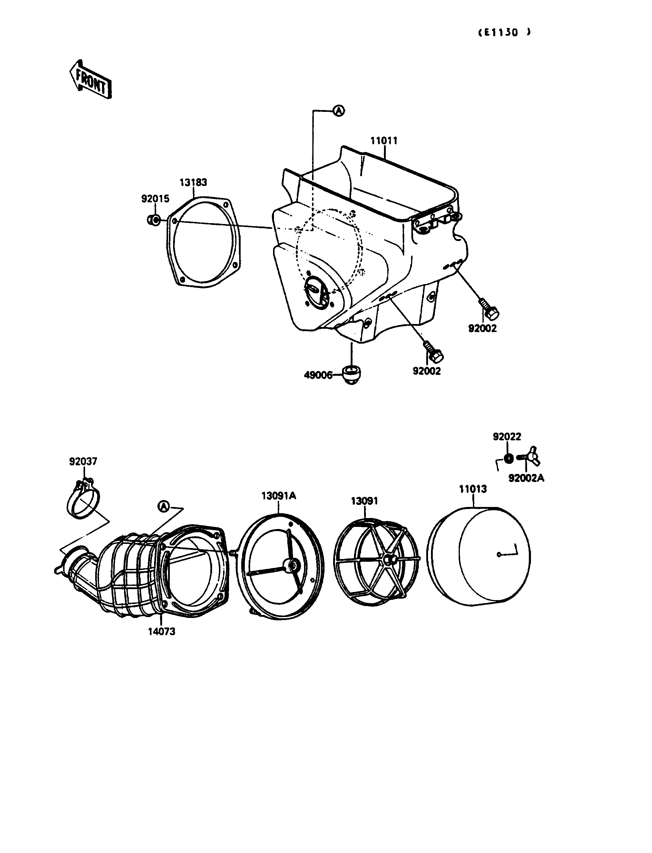 FILTRE A AIR POUR KX125 KX125 G1 VERT 1989