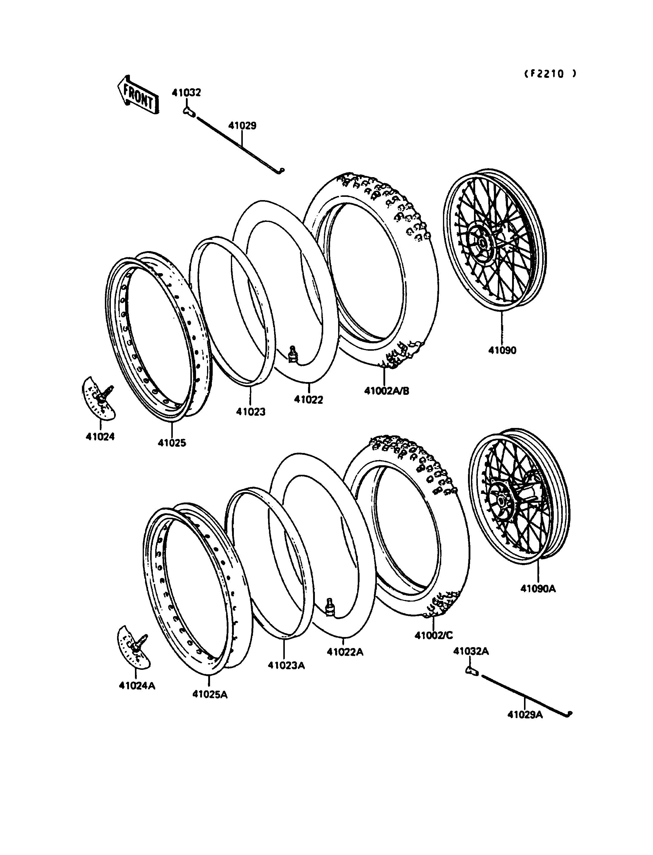 PNEUS POUR KX125 KX125 G1 VERT 1989