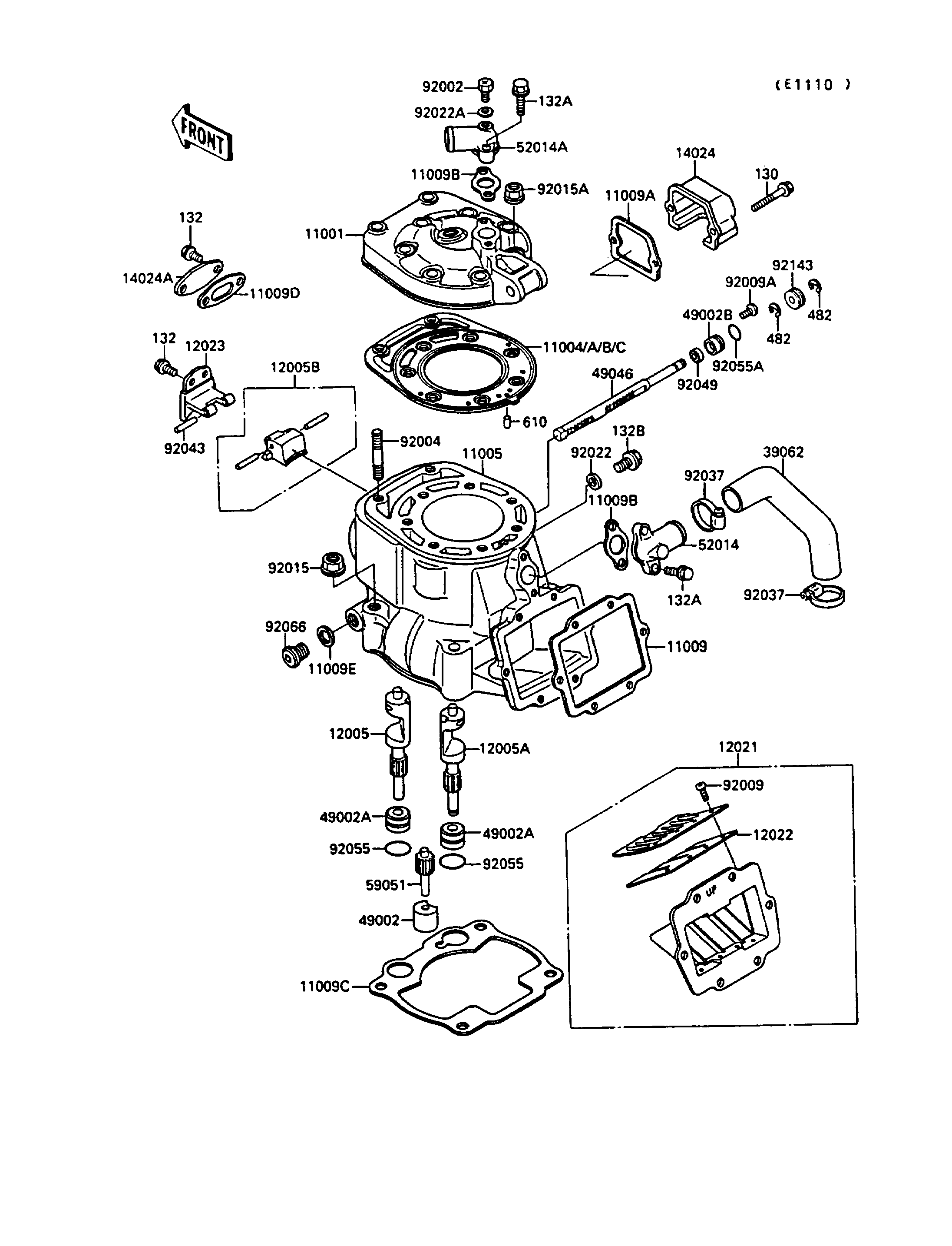 CULASSECYLINDRE POUR KX250 KX250 G1 VERT 1989