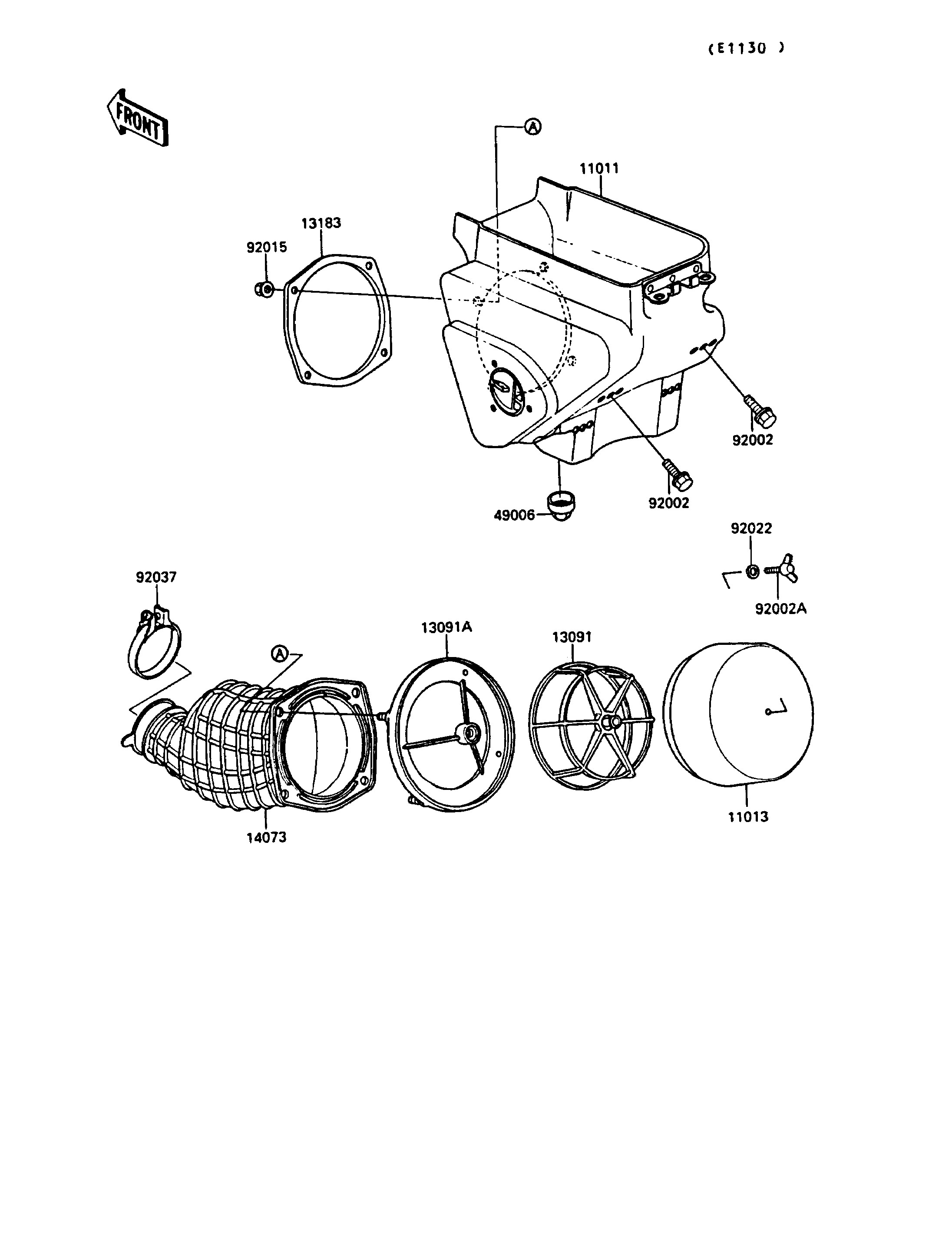 FILTRE A AIR POUR KX250 KX250 G1 VERT 1989