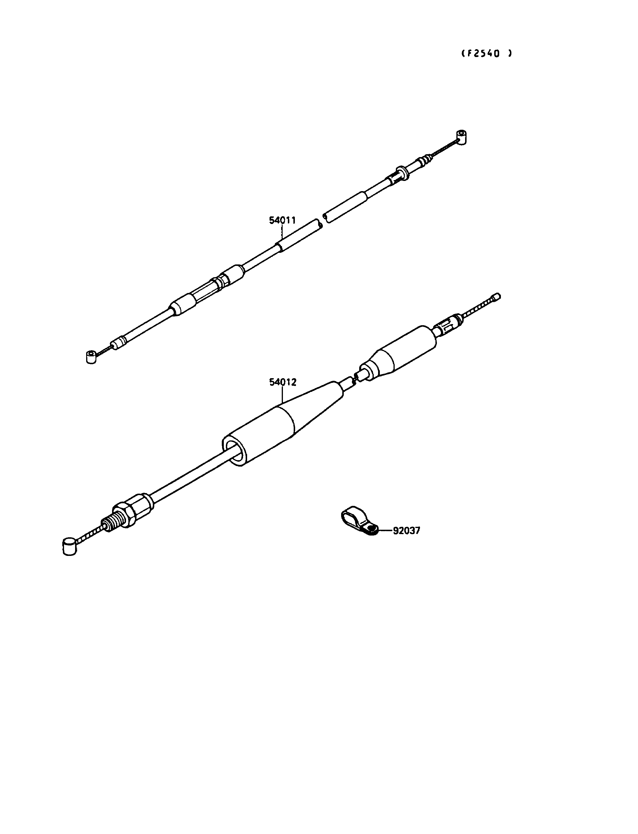 CABLES POUR KX250 KX250 G1 VERT 1989