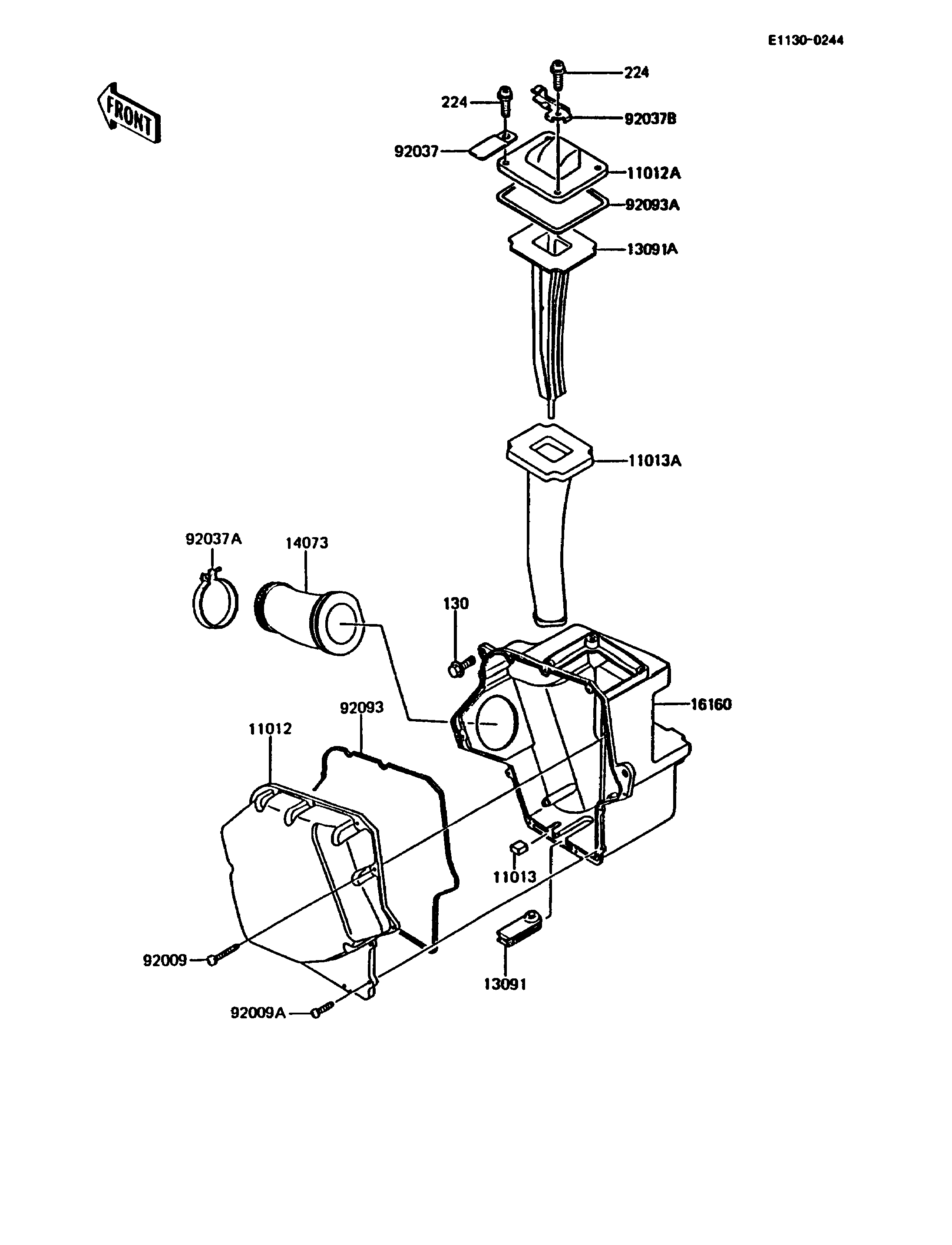 FILTRE A AIR POUR KMX200 KMX200 A3A NOIR 1989 EUROPE