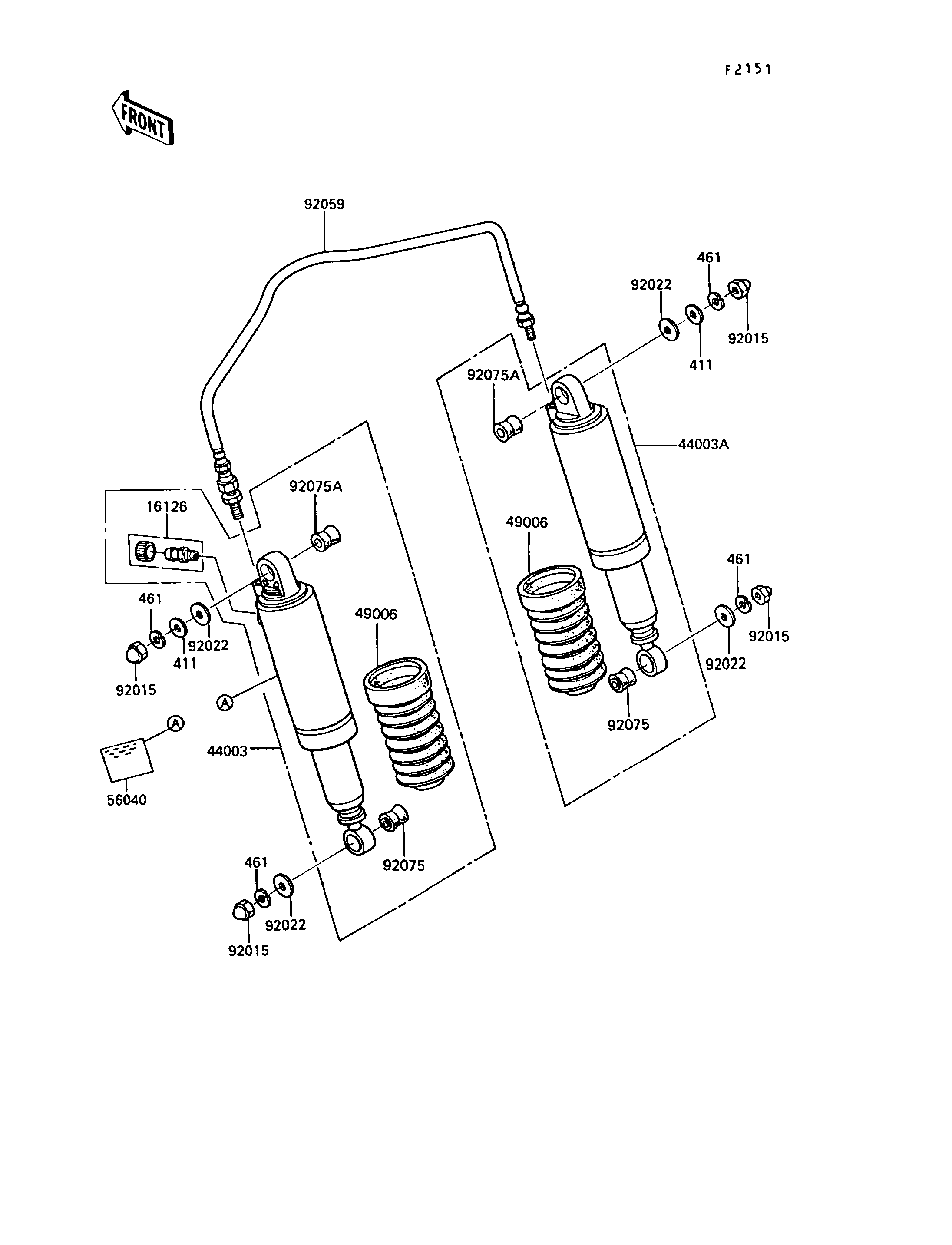 SUSPENSIONAMORTISSEUR POUR GT550 Z550 G6 BLANC 1989 EUROPE