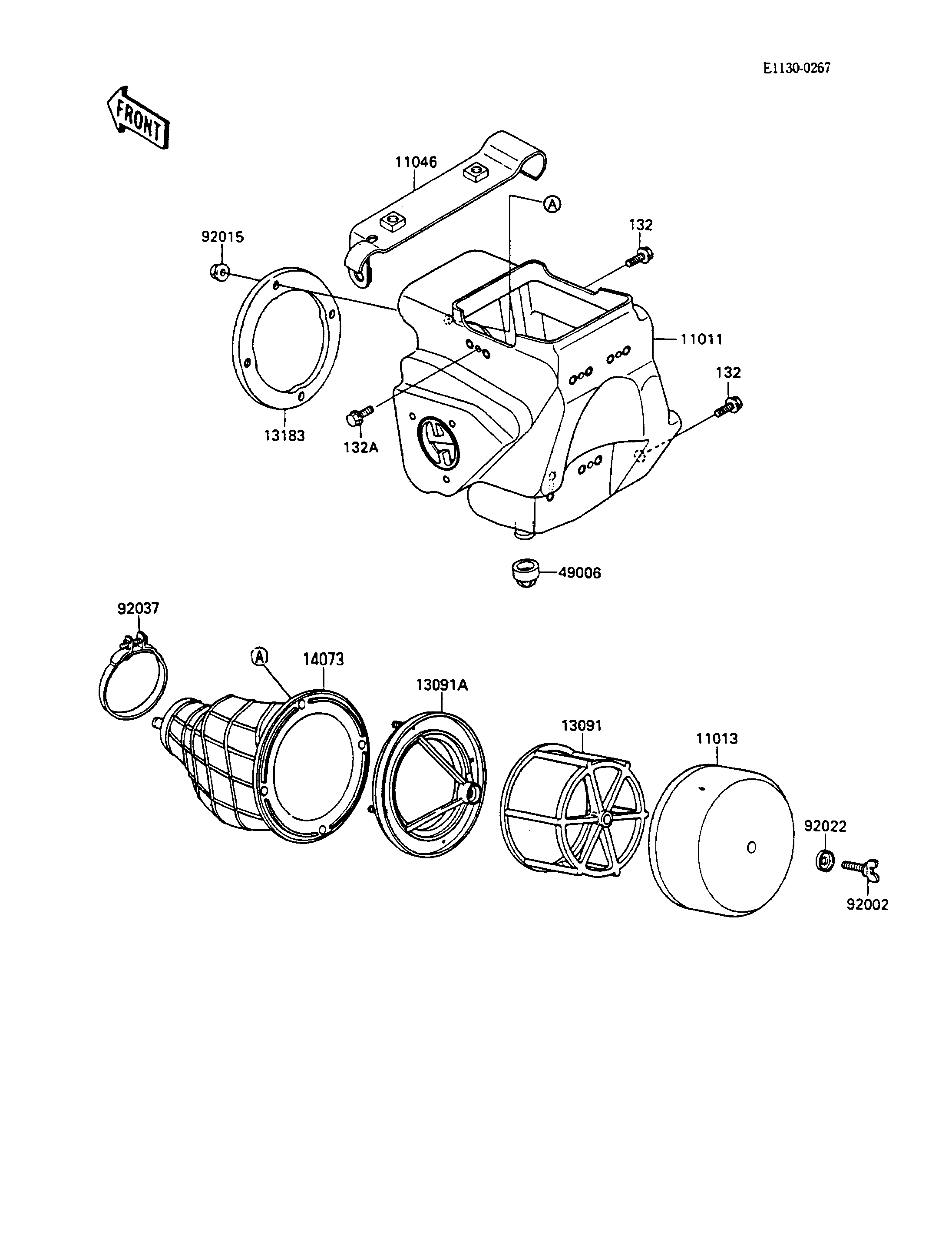 FILTRE A AIR POUR KX80 KX80 L3 VERT 1990