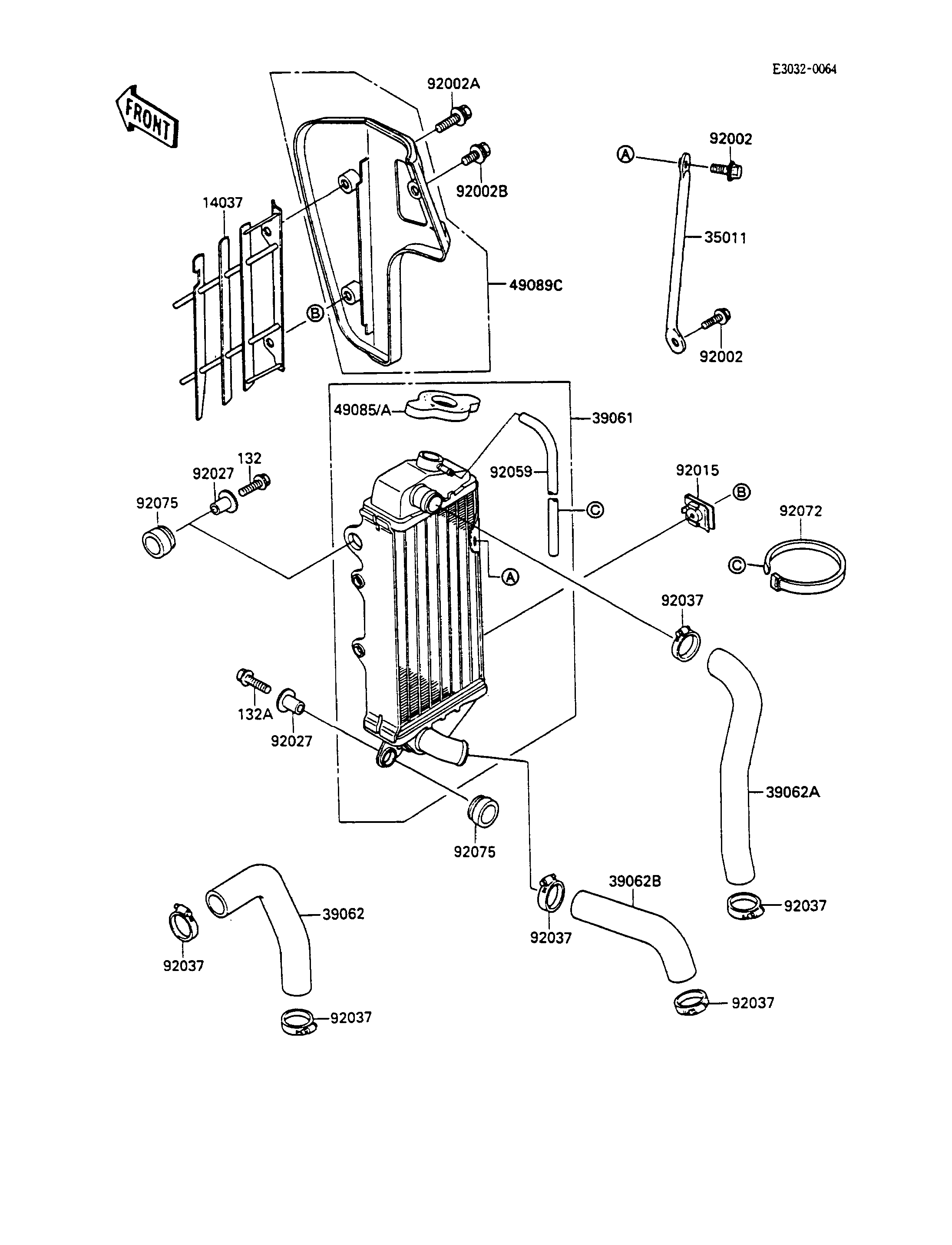 RADIATEUR POUR KX80 KX80 L3 VERT 1990