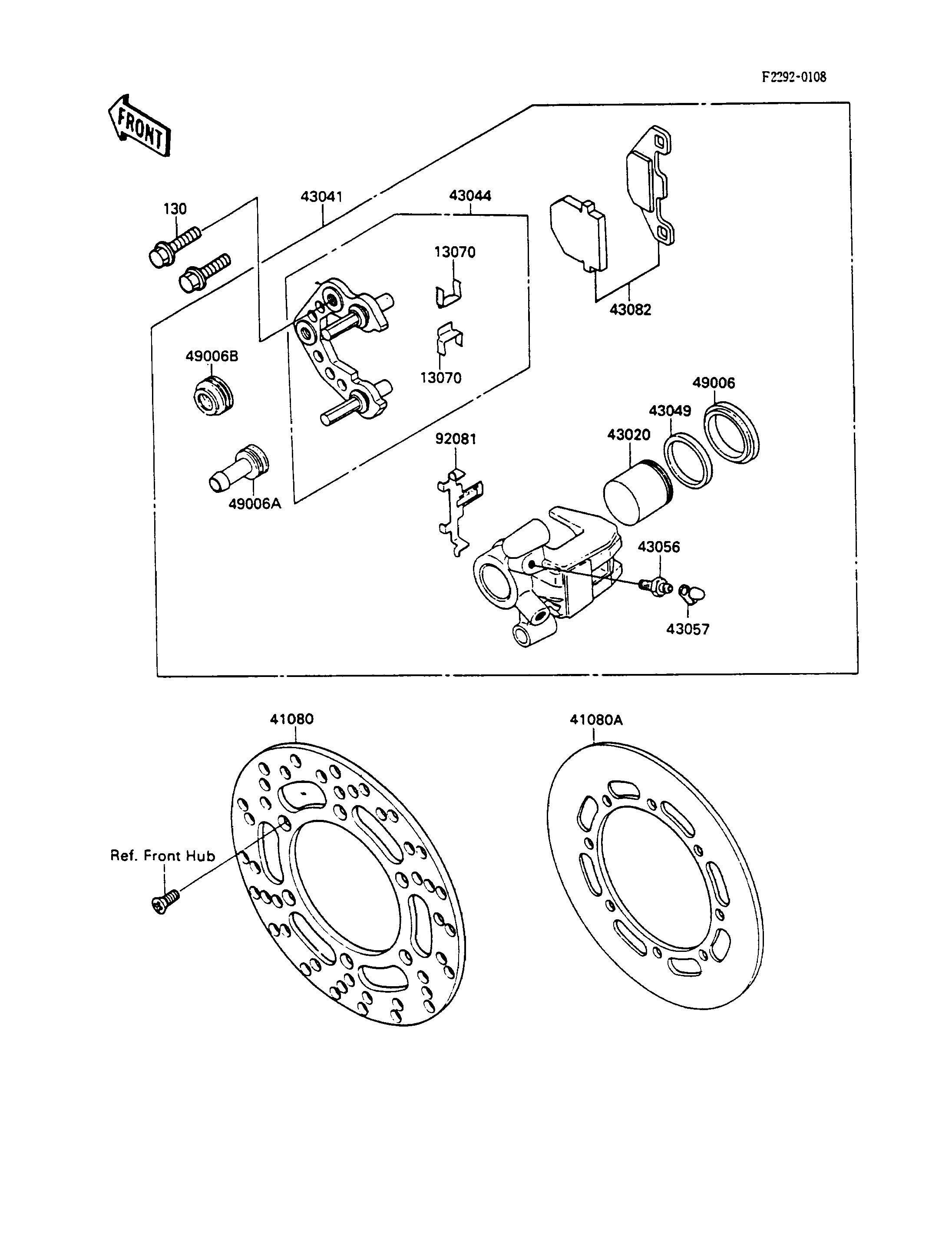 FREIN AVANT POUR KX80 KX80 L3 VERT 1990