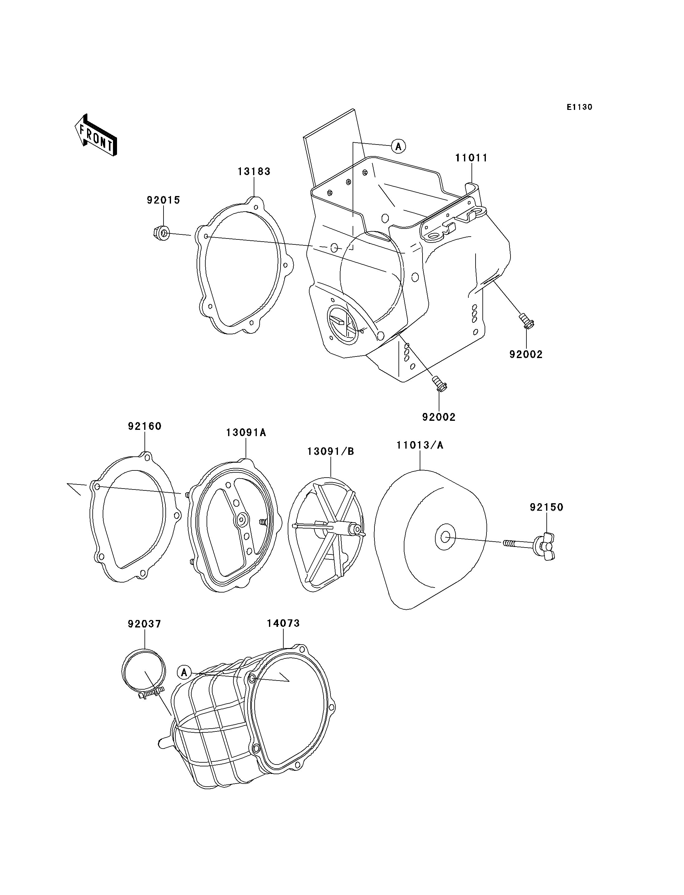 FILTRE A AIR POUR KX125 KX125 H1 VERT 1990