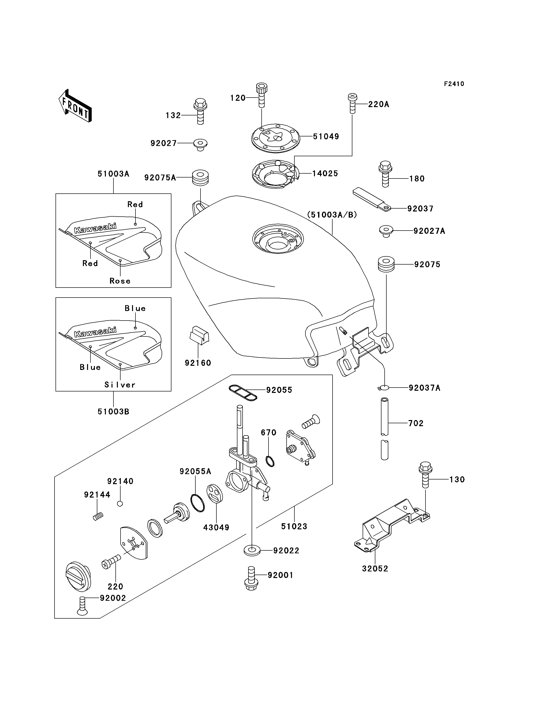 RESERVOIR CARBURANT POUR ZZ R250 EX250 H1 ARGENT 1990 EUROPE