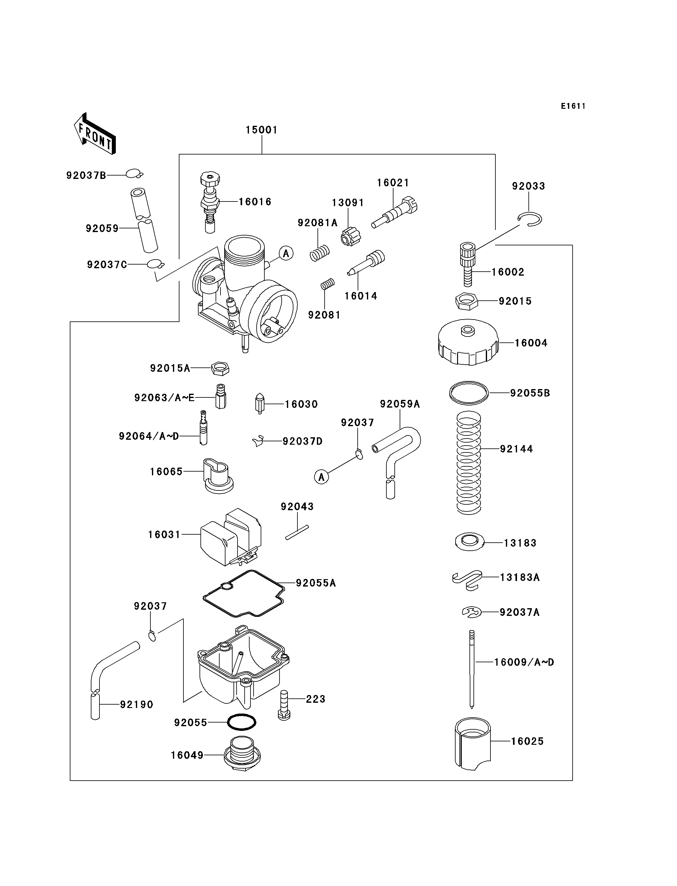 CARBURATEUR POUR KX100 KX100 B1 VERT 1991