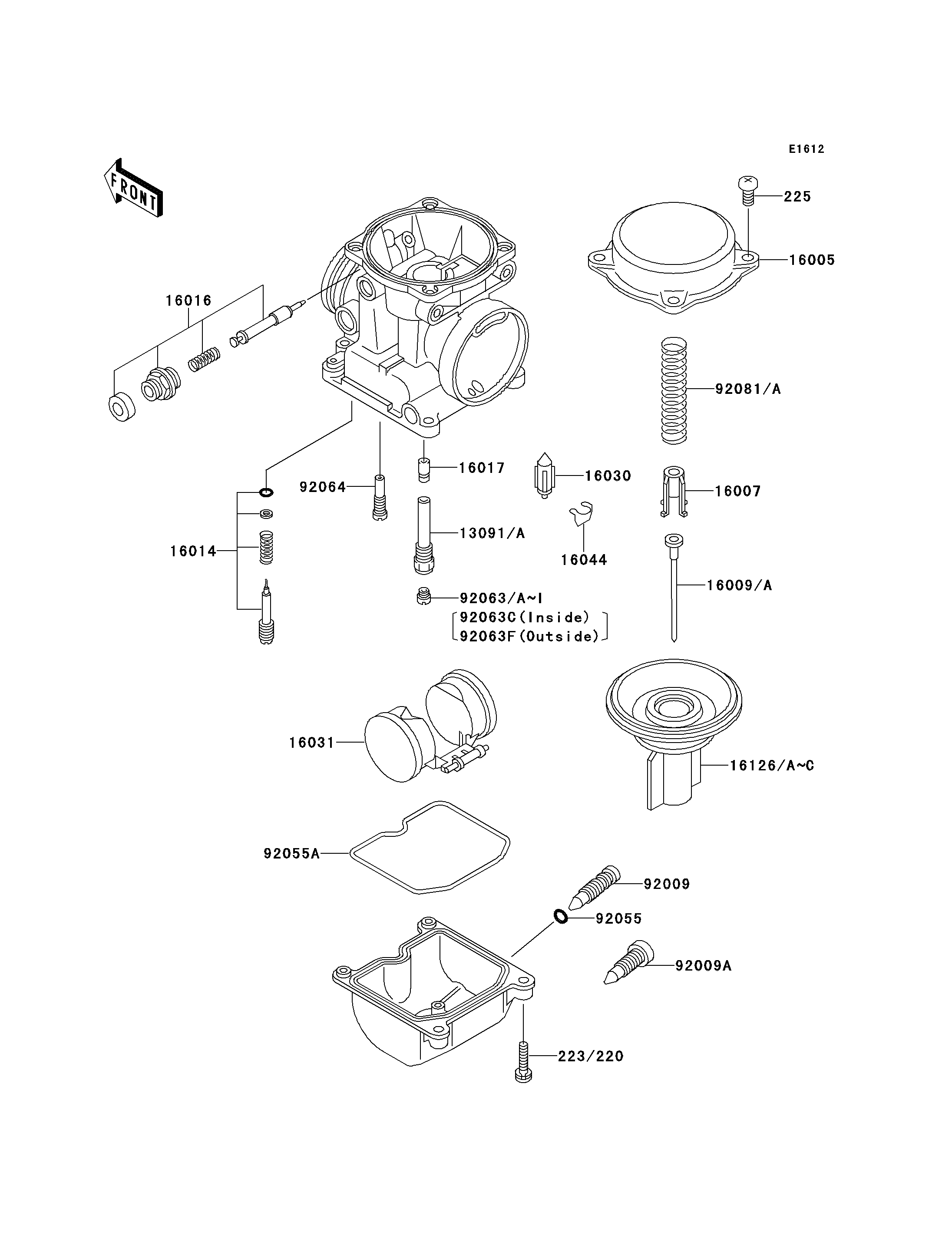 PIECES DE CARBURATEUR POUR ZEPHYR ZR550 B6 NOIR 1995