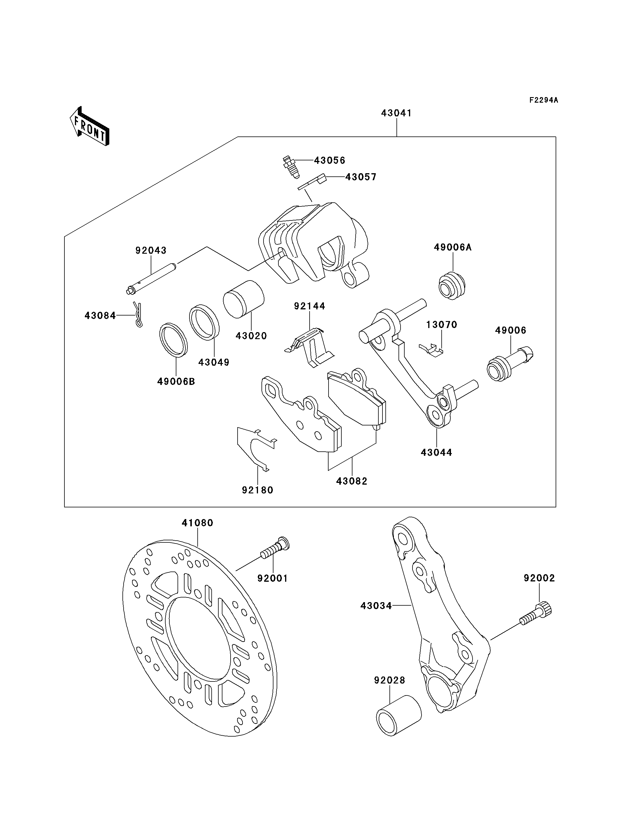 FREIN ARRIERE POUR ZEPHYR ZR550 B2 BLEU 1991 EUROPE