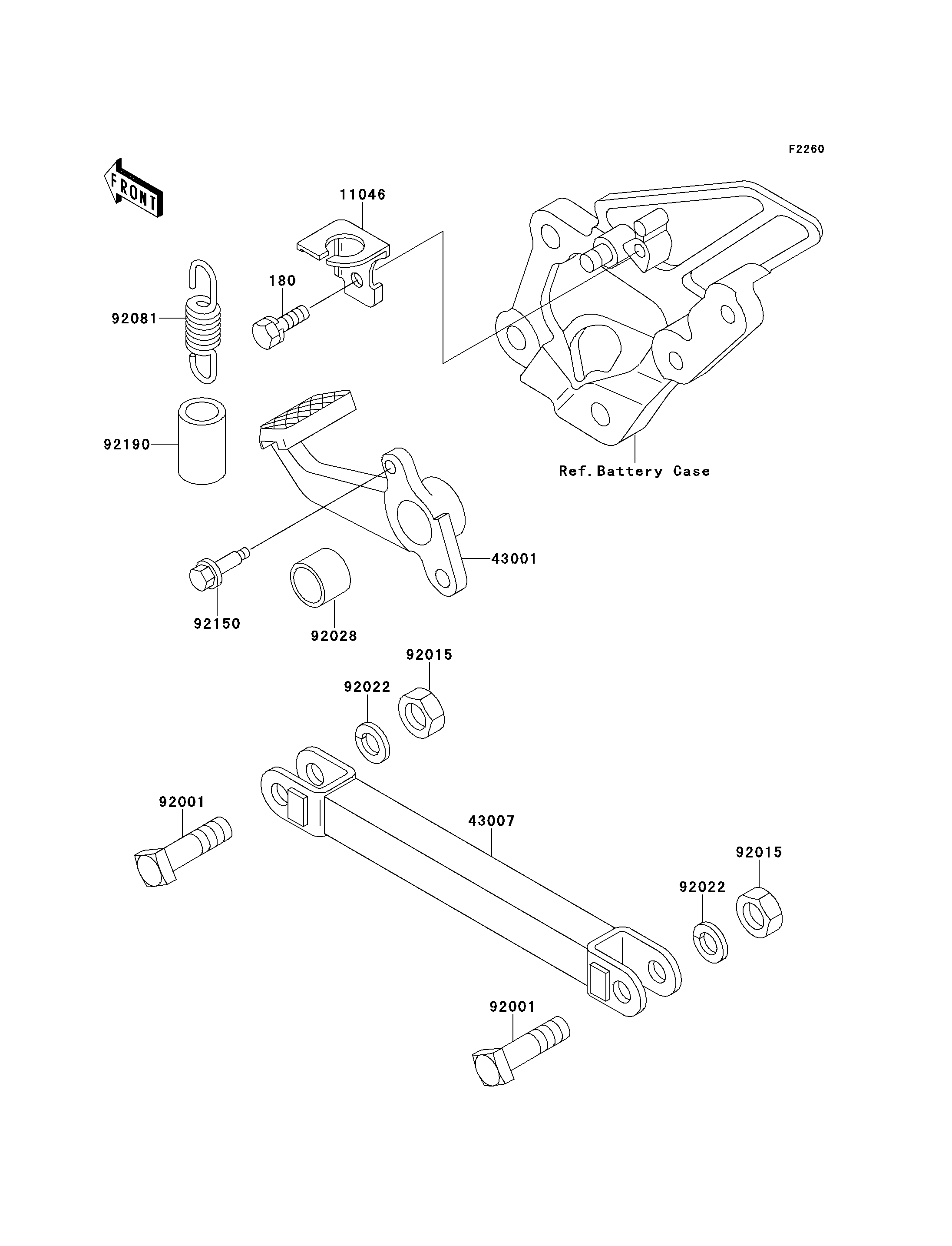 PEDALE DE FREIN POUR ZZ R600 ZX600 D2 ARGENT 1991 EUROPE